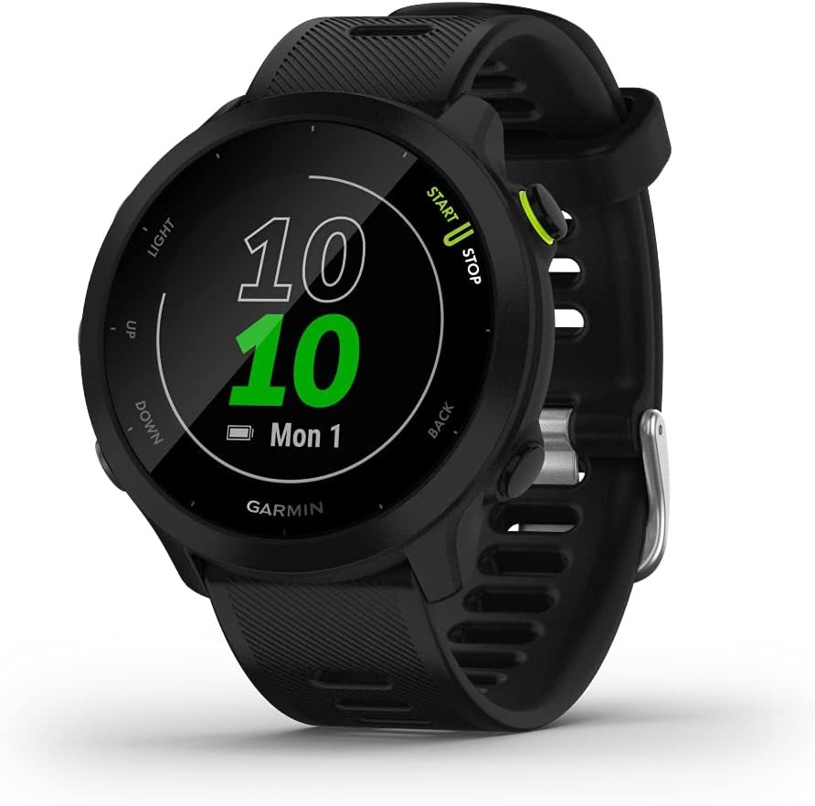 Garmin Forerunner 55, GPS Running Watch with Daily Suggested Workouts, Up to 2 Weeks of Battery Life, Black – 010-02562-00 | Daily Suggested Workouts, Wrist Hr, Up to 2 Weeks Battery, Up to 20 Hr GPS, 42mm Case