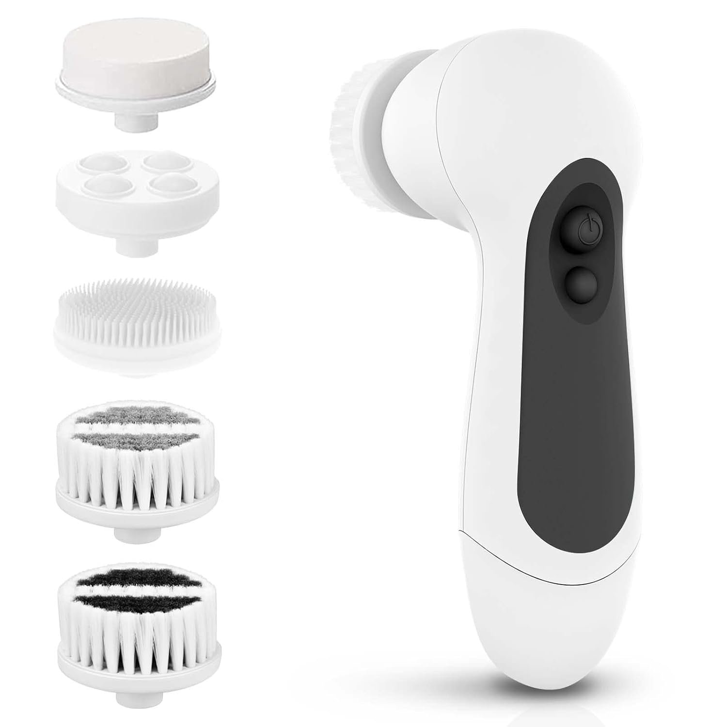 Waterproof Facial Cleansing Spin Brush Set with 5 Exfoliating Brush Heads – Electric Face Scrubber Cleanser Brush by CLSEVXY – Face Brush for Gentle Exfoliation and Deep Scrubbing
