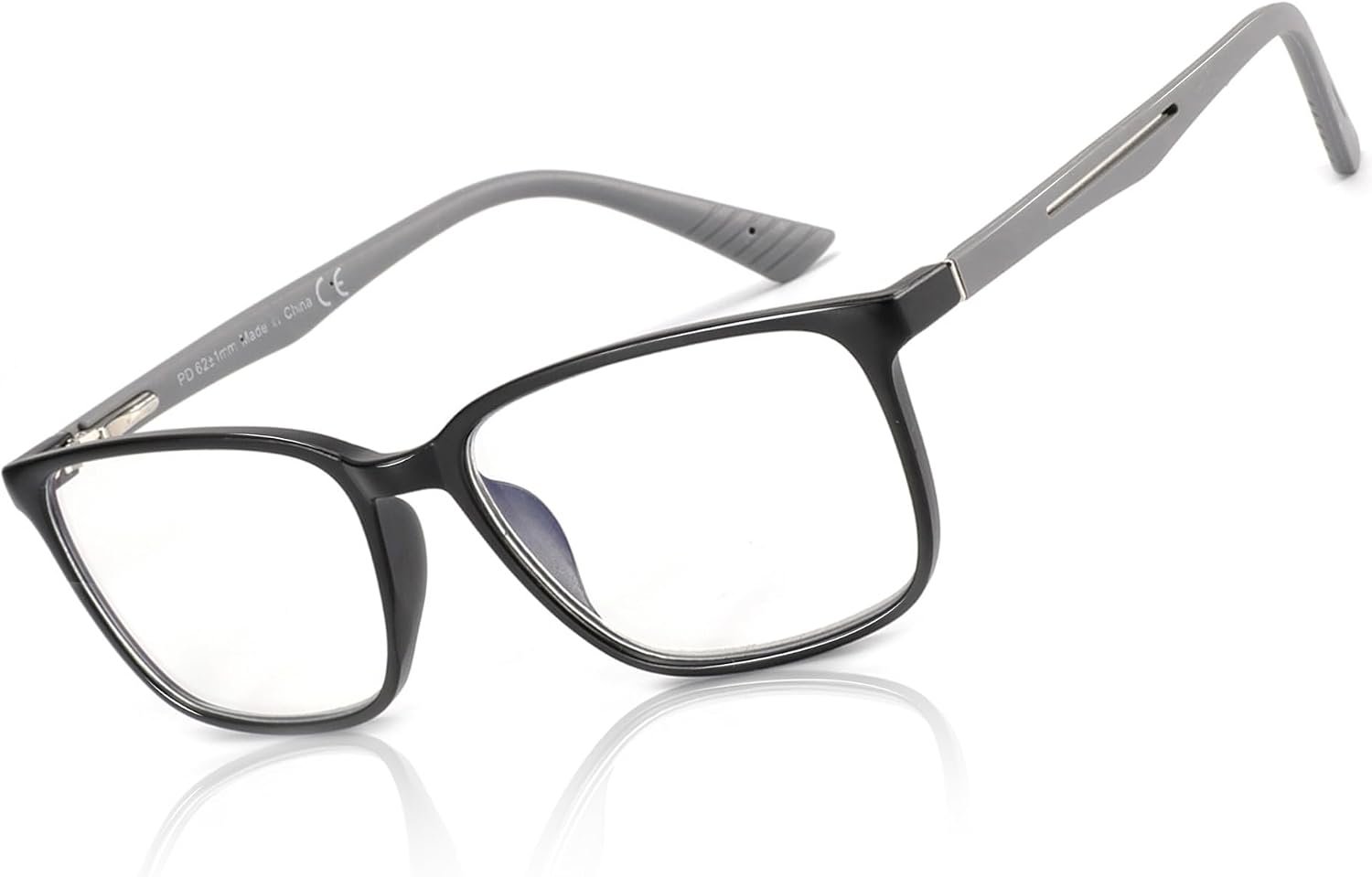 BLUEMOKY Blue Light Reading Glasses for Men，Sport Square Frame Readers, Anti Glare Computer Glasses