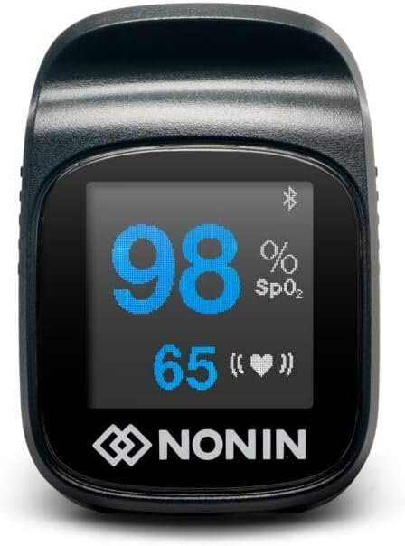Nonin TruO2 OTC Pulse Oximeter 3250 – FDA-Cleared Blood Oxygen Monitor, Medical-Grade Accuracy, Fingertip Pulse Oximeter, Apple Health Compatible