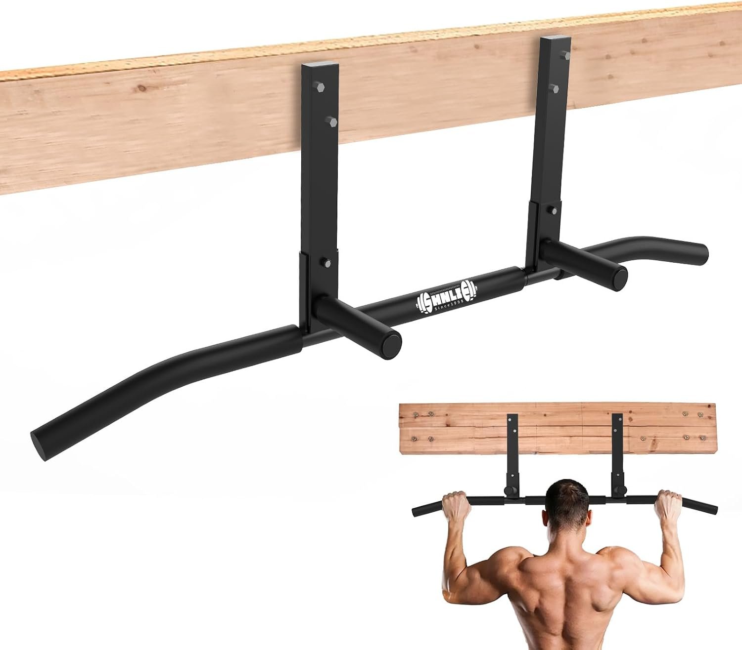 Joist Mounted Pull Up Bar, Ceiling Mount Chin Up Bar for Home Gym, Beam, Rafter, Easy installation, 42″ Wide Bar
