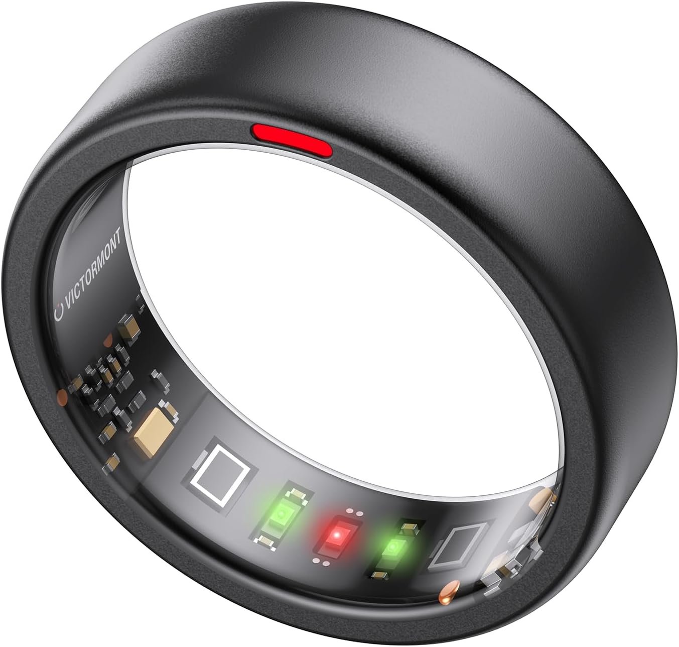 Smart Ring Pro, No App Subscription, Sleep & Activity Tracker with Heart Rate Monitoring, 7 Days Battery Life, IP68 Waterproof Fitness Ring, Compatible with iOS & Android(Matte Black,7)