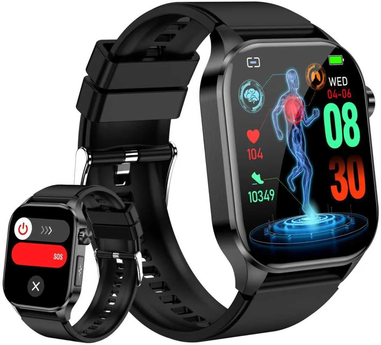 Smart Watch for Men Women with Bluetooth Calls, Blood Pressure Heart Rate Blood Oxygen Stress HRV Monitor Sleep Tracker, 150+ Sports Modes Fitness Tracker, IP68 Waterproof, Pedometer For Android/iOS