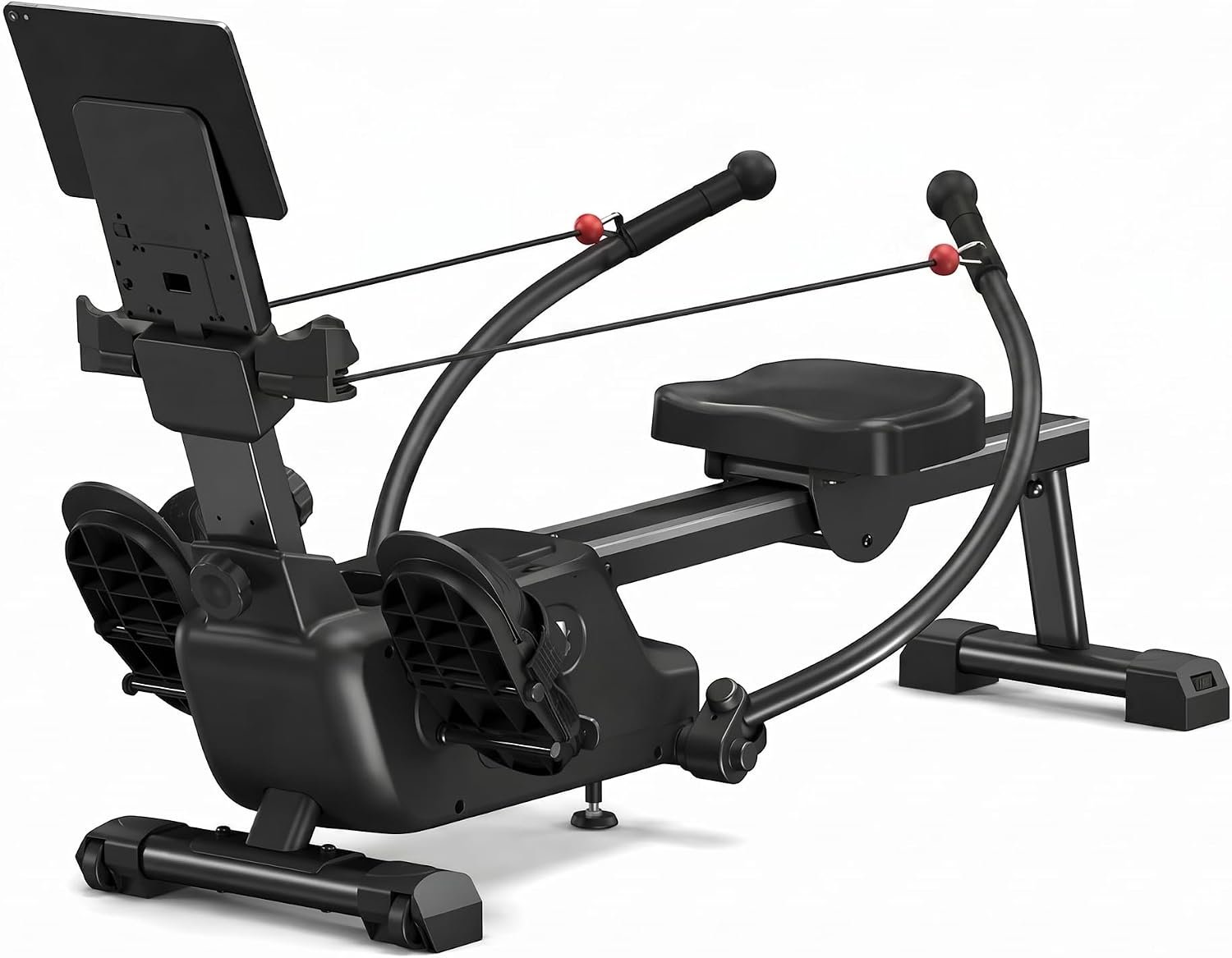 Magnetic Rowing Machine for Home, Sculls-Style 120° Arc Handles, 16-Level 80lbs Ultra-Quiet