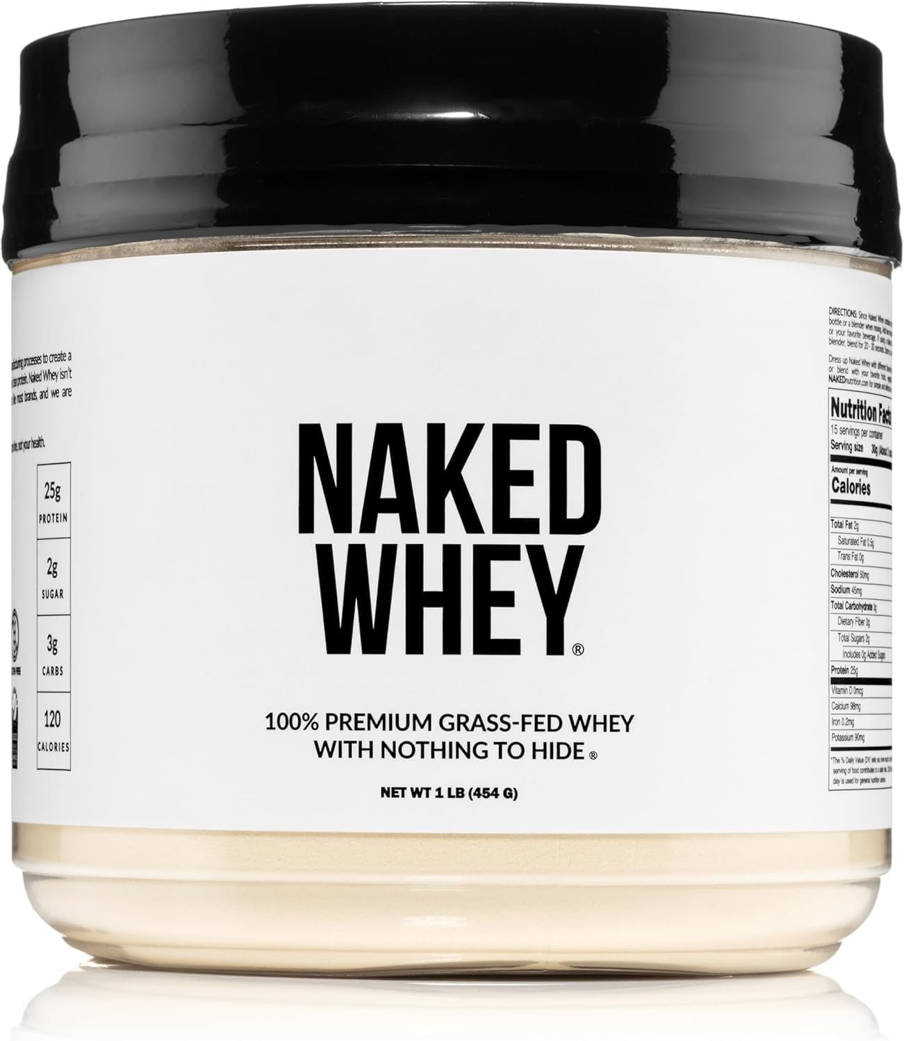 NAKED Whey 1Lb – Only 1 Ingredient, Grass Fed Whey Protein Powder, NSF Certified, Undenatured, No Gmos, No Soy, Gluten Free, Stimulate Growth, Enhance Recovery – 15 Servings