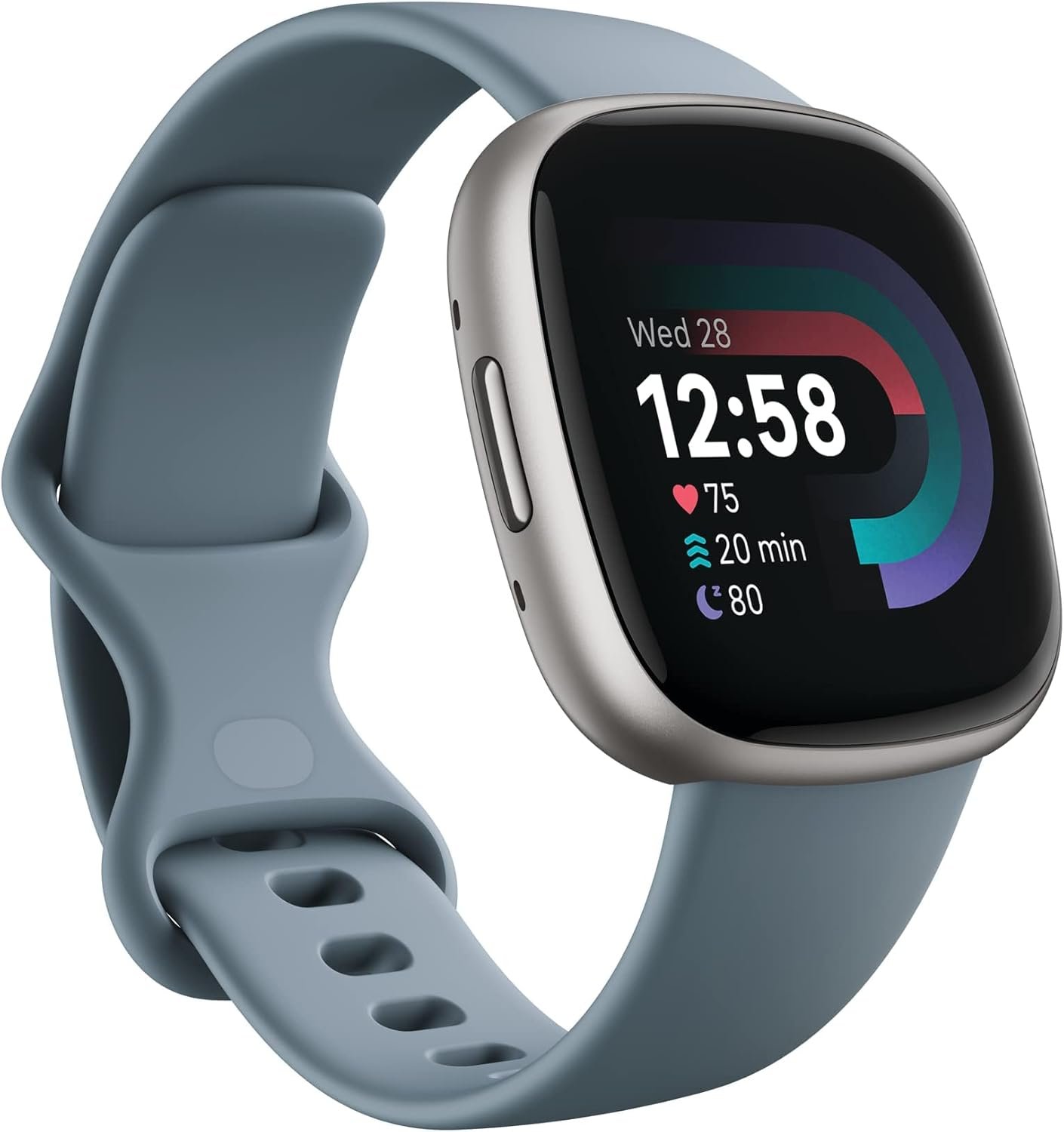 Fitbit Versa 4 Fitness Smartwatch with Daily Readiness – 3-Month Google Health Premium Membership Included – GPS, 24/7 Heart Rate, 40+ Exercise Modes, Sleep Tracking – Waterfall Blue/Platinum,