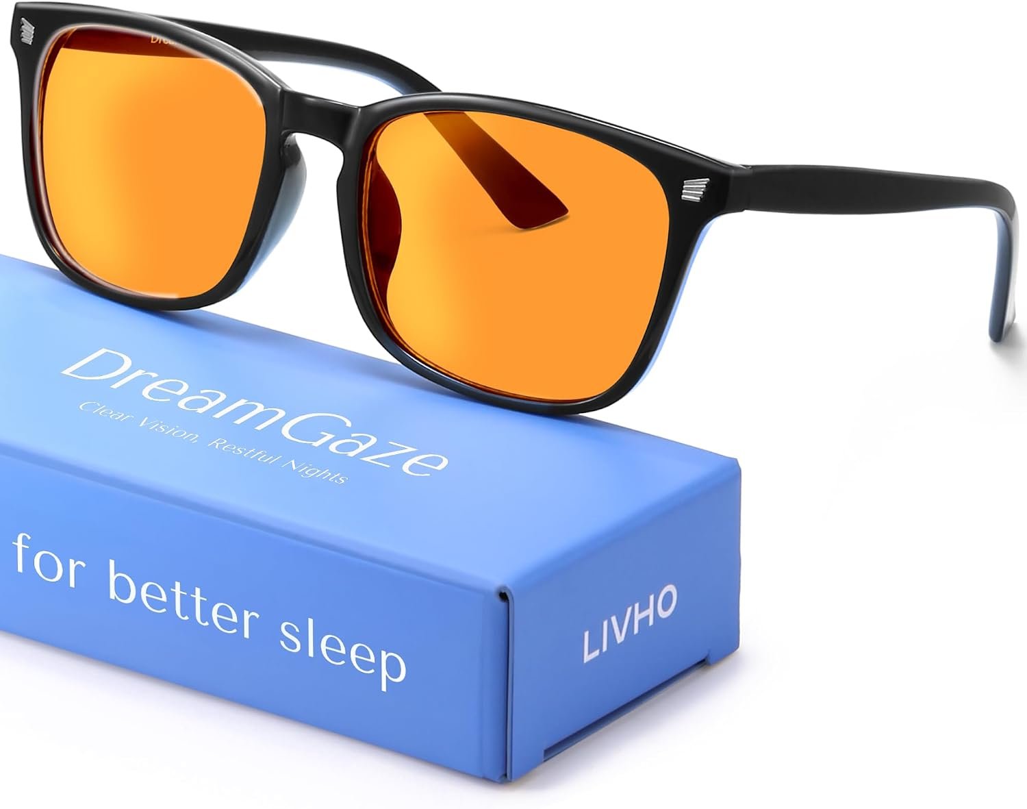 livho High Tech Blue Light Blocking Gaming Glasses | Computer Glasses, Advanced Blue Light Blocking, Screen Fatigue Protection, UV Protection, Black