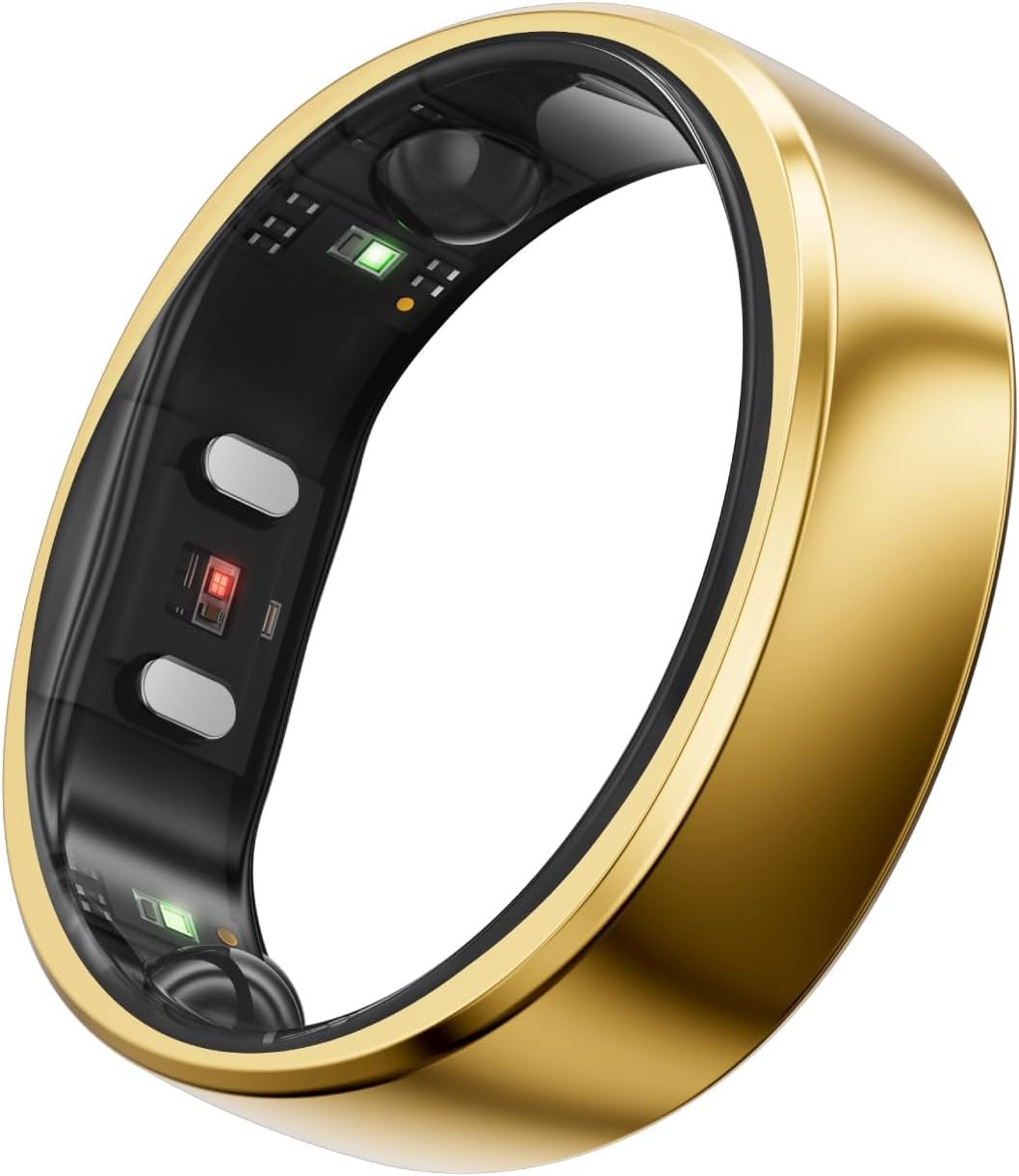 RingConn Gen 2, World’s First Smart Ring with Sleep Apnea Monitoring, No APP Subscription, 12-Day Battery Life, Stress/Heart Rate/Women’s Health Tracker, Android & iOS Compatible(Gold, Size 10)