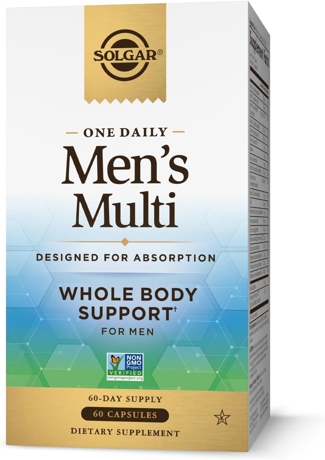 Solgar One Daily Men’s Multivitamin Whole Body Support, 60 Servings | Supplement, Highly Absorbable Delayed Release One Daily Multi Vitamin Capsules – Immune Heart Energy Stress & Muscle Health