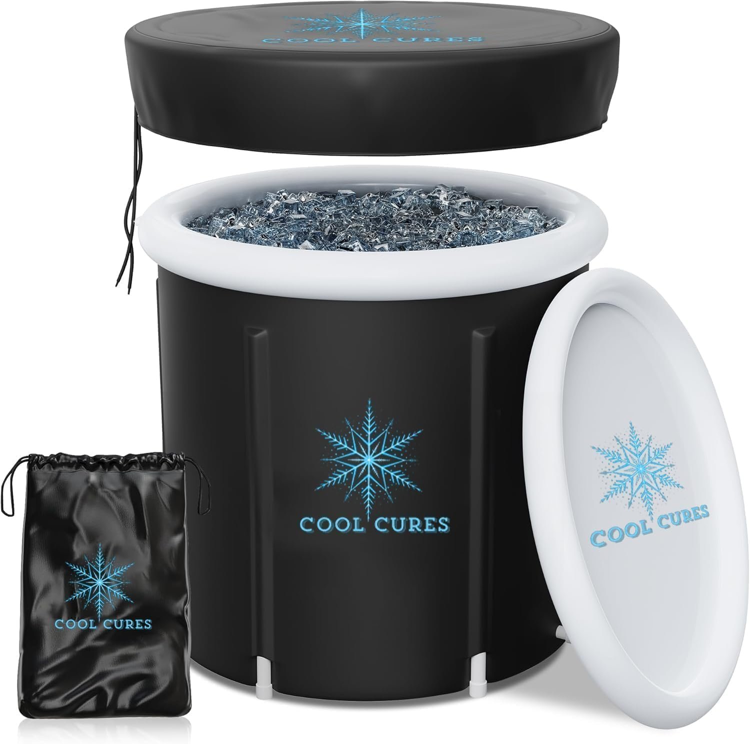 Portable XL Ice Bath Tub – 105 Gal Ice Plunge Tub for Athletes, Recovery & Hot/Cold Therapy – Easy Setup Cold Plunge with Lid & 5-Layer Insulation – Fast Drainage Inflatable Ice Bath