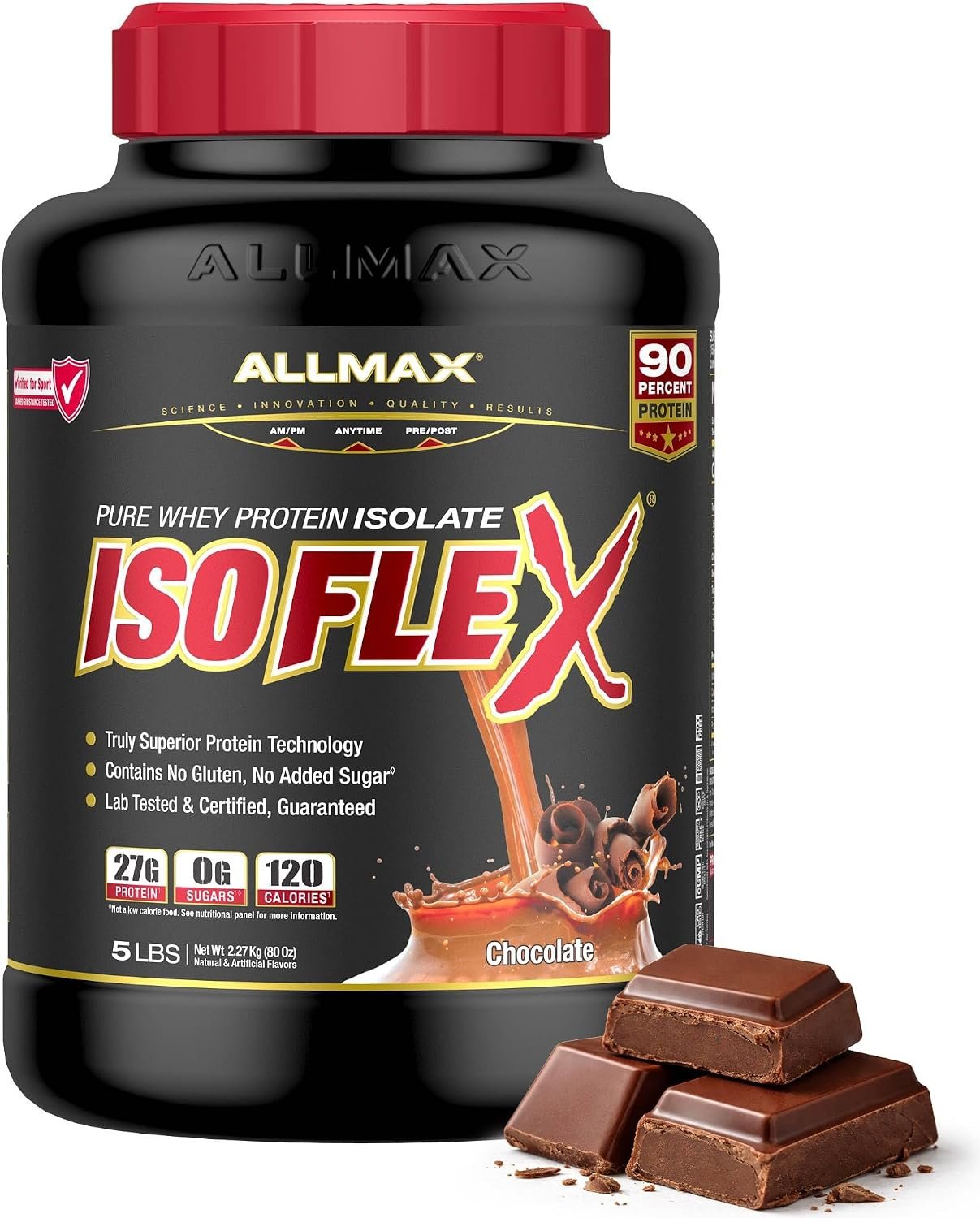 ALLMAX ISOFLEX Whey Protein Isolate, Chocolate, 5 lb