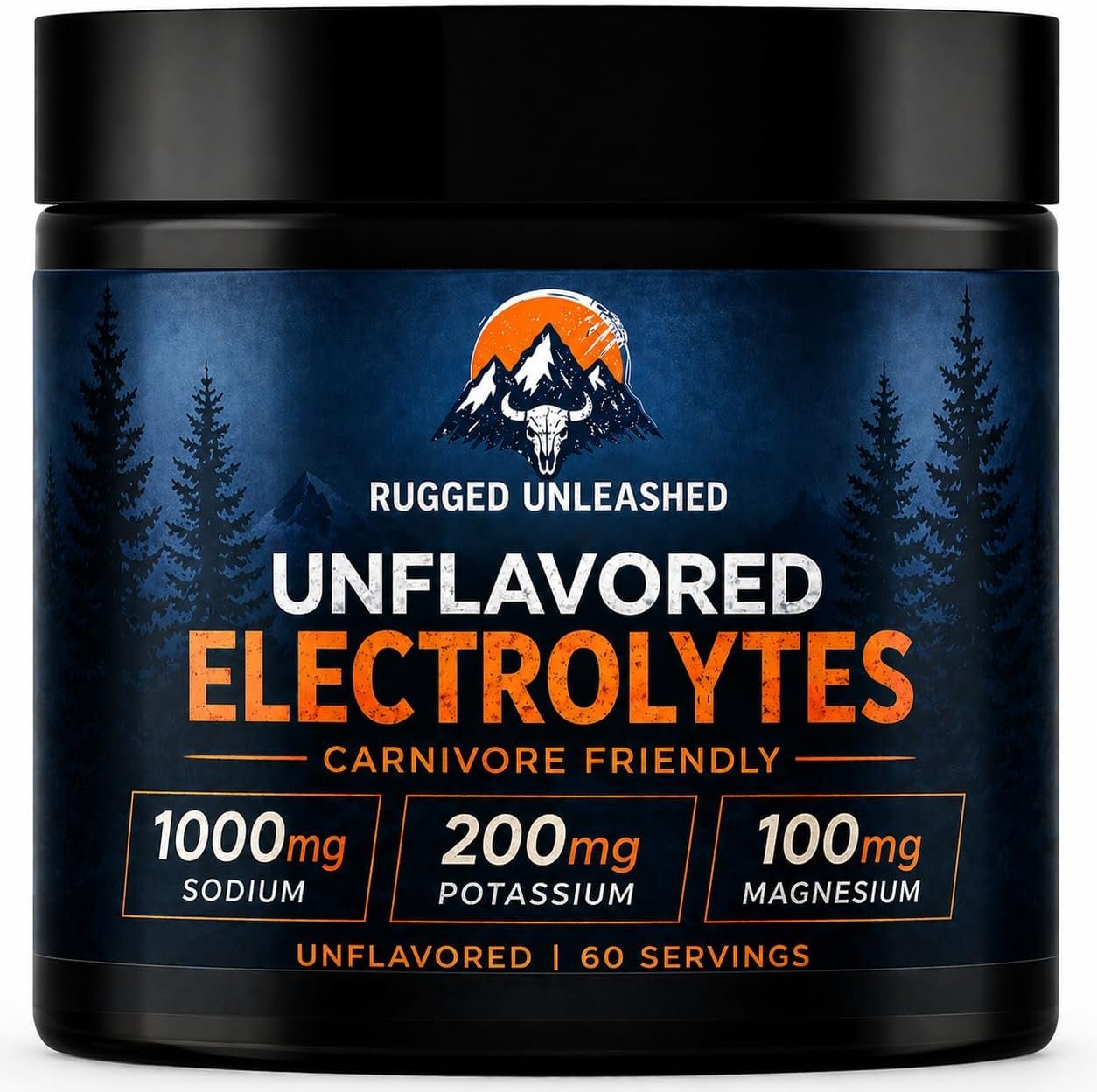 Unflavored Electrolytes – Unflavored Electrolyte Powder for Carnivore Diet, Keto & Fasting – Carnivore Electrolytes Powder with No Sugar – Flavorless Electrolytes – Fasting Salts – 60 Servings