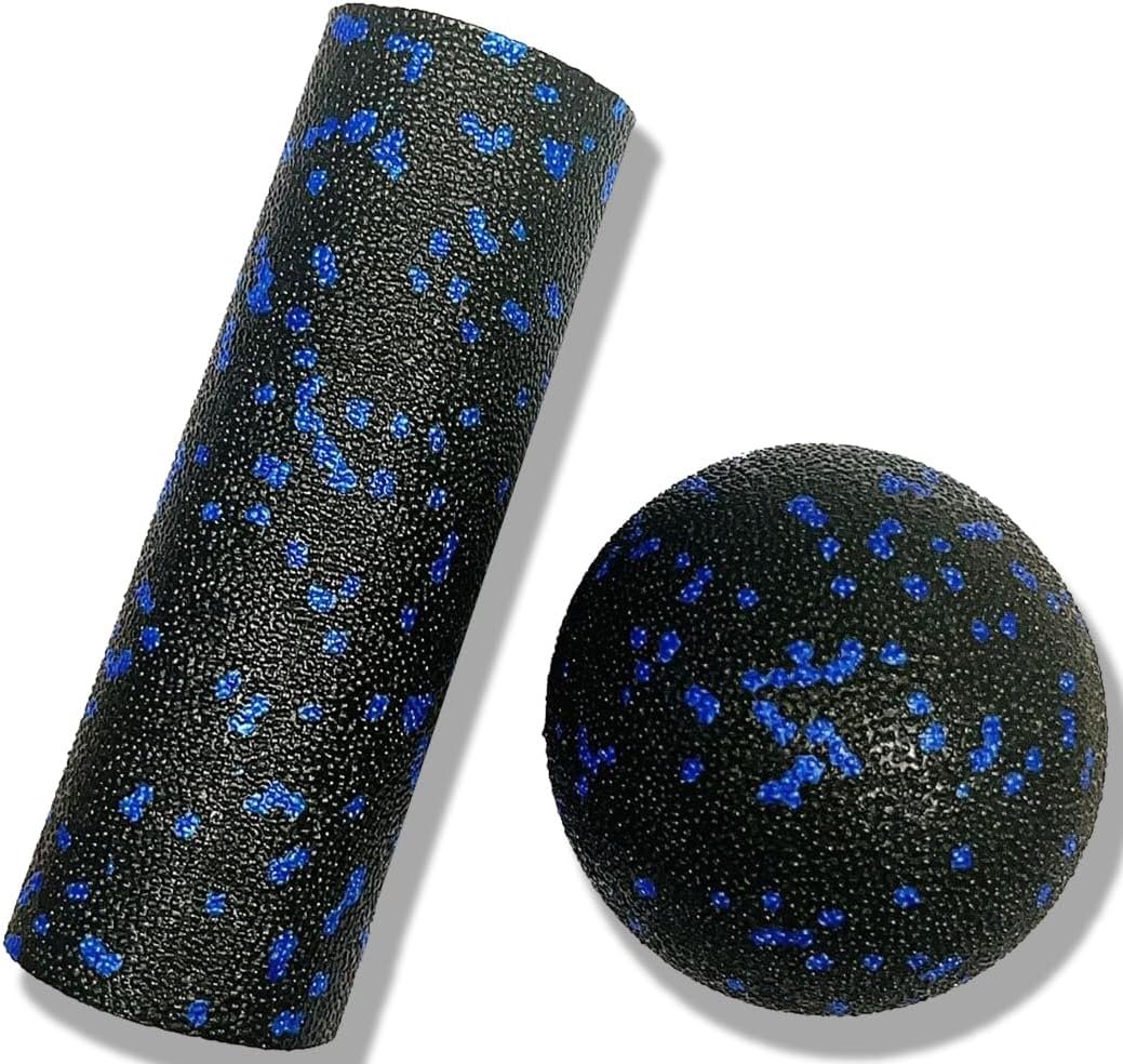 Mini Foam Roller, High Density Massage Tool for Physical Therapy | Extra Small Size 6″L x 2″ Round, 3.2-Inch Ball, Deep Tissue Muscle Recovery, Fitness Workout Stretching, Travel