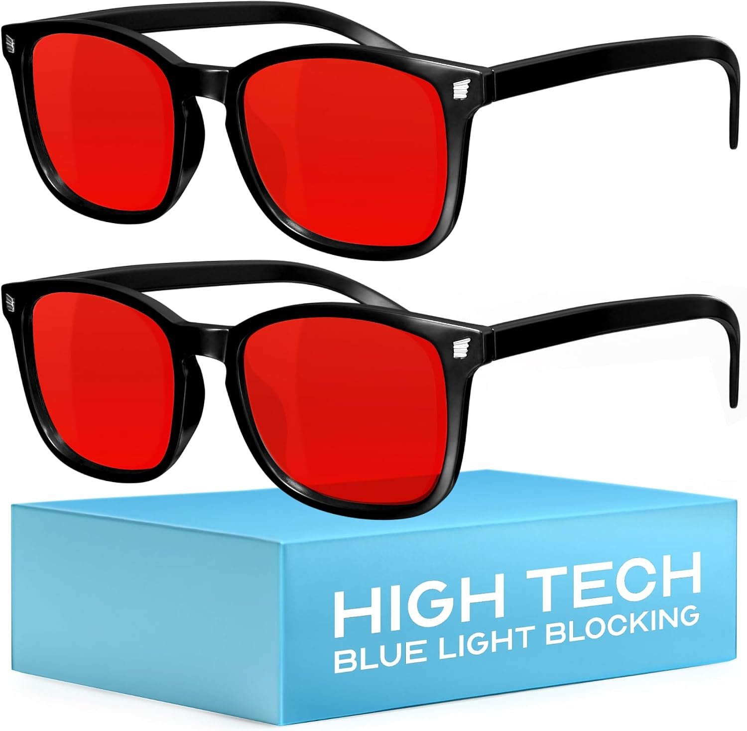 livho High Tech Blue Light Blocking Gaming Glasses – Red Lenses | Computer Glasses, Advanced Blue Light Blocking, Screen Fatigue Protection, UV Protection