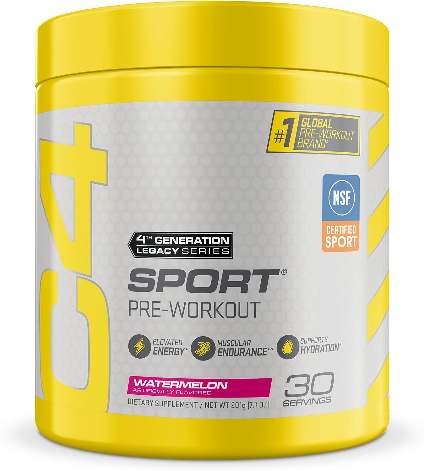 C4 Sport Pre Workout Powder Watermelon – Pre Workout Energy with Creatine + 135mg Caffeine and Beta-Alanine Performance Blend – NSF Certified for Sport 30 Servings