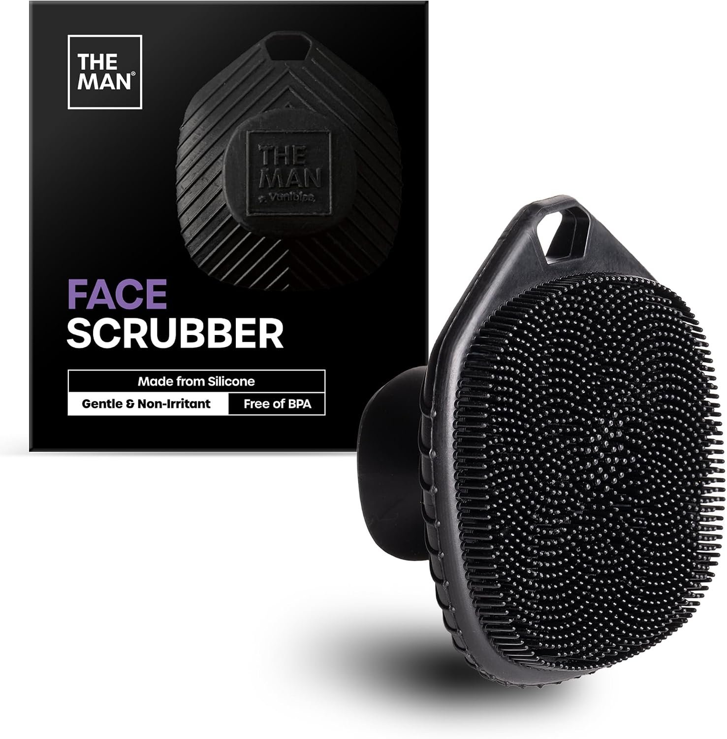 The Man Silicone Face Scrubber for Men, Face Cleansing Brush | Silicone face scrubber, cleanse skin, gently exfoliate and refresh your daily skincare routine.