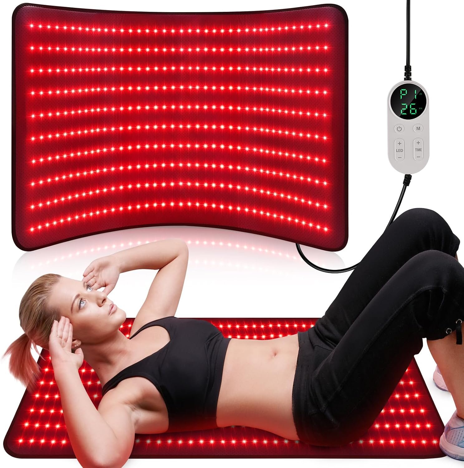 Red Light Therapy Mat for Body, 39x24in Near Infrared Light Therapy Pad | 660nm & 850nm Red Light Therapy for Body with Timer, Flexible Light Blanket for Back Shoulder Joints Pets with Storage Bag