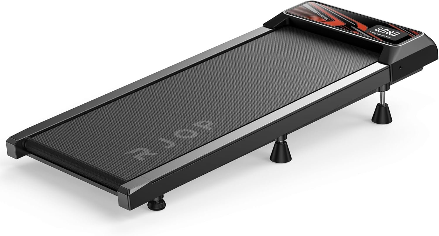 RJOP 2.5HP Walking Mat with Incline Pad, Under Desk Treadmill for Home Gym | Walking Running Pad with Remote, 3 in 1 Low Noise Small Mini Portable Treadmill with LED Screen, 270lbs Capacity