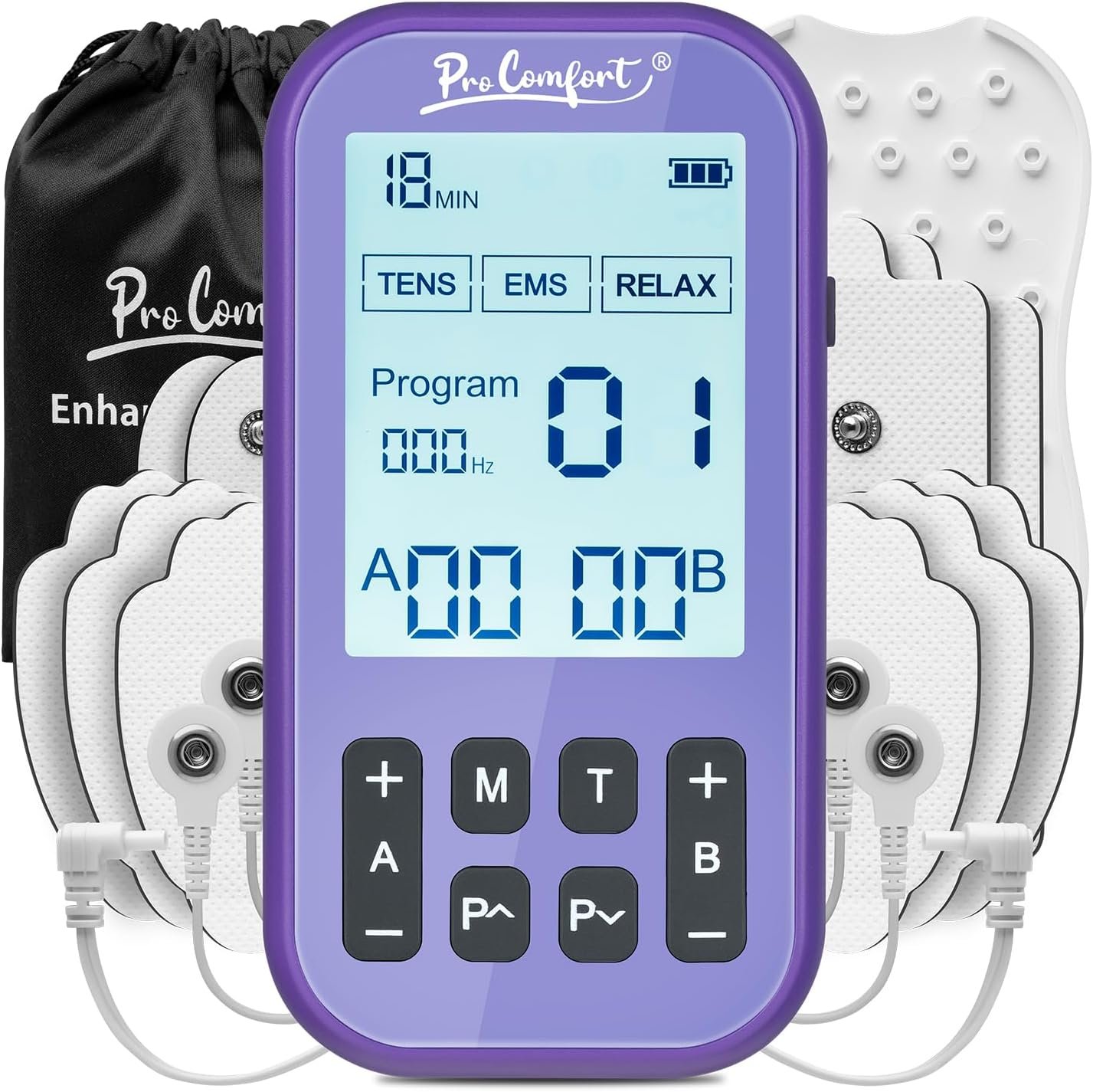 3-in-1 TENS Unit Muscle Stimulator 60 Modes Machine Dual Channel Rechargeable EMS Unit Massager with 10 Pads Electronic Massager for Pain Relief, Back, Sciatica, Neck, Shoulder, Hip, Elbow, Muscle