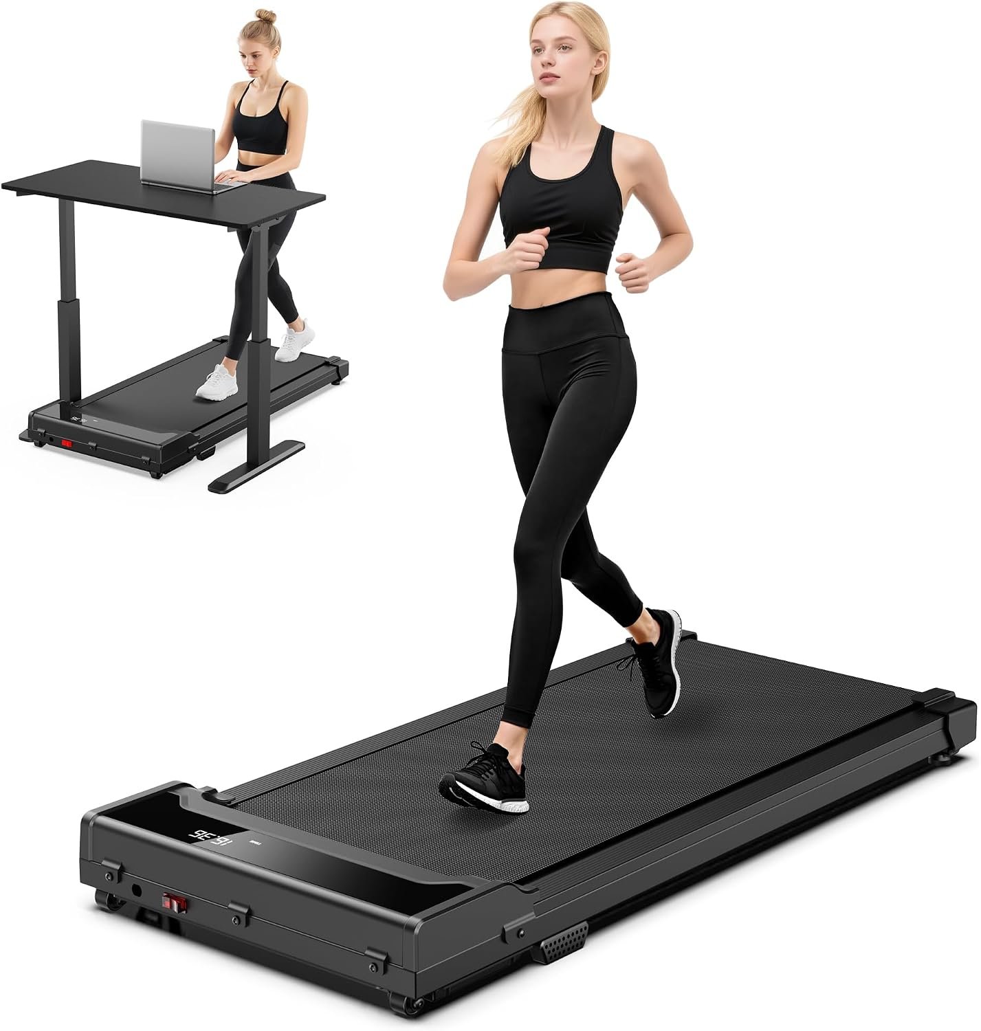 Walking Pad Treadmill for Home – Under Desk Walking and Running with Remote Control Portable Electric Machine Adjustable Slim Compact with 0.6-4.0MPH Modes Max up 265 Lbs for Home Office