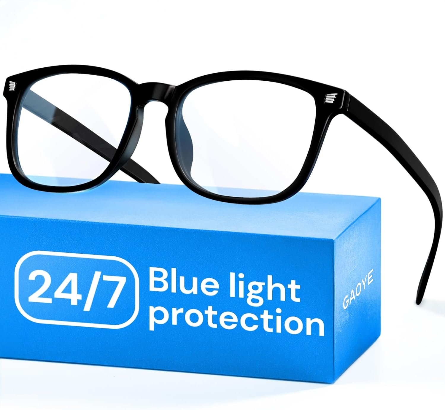 Gaoye Blue Light Glasses for Computer & Gaming – Black | Blue Light Blocking, Anti UV Ray Lenses, Scratch-Resistant, Comfort Fit