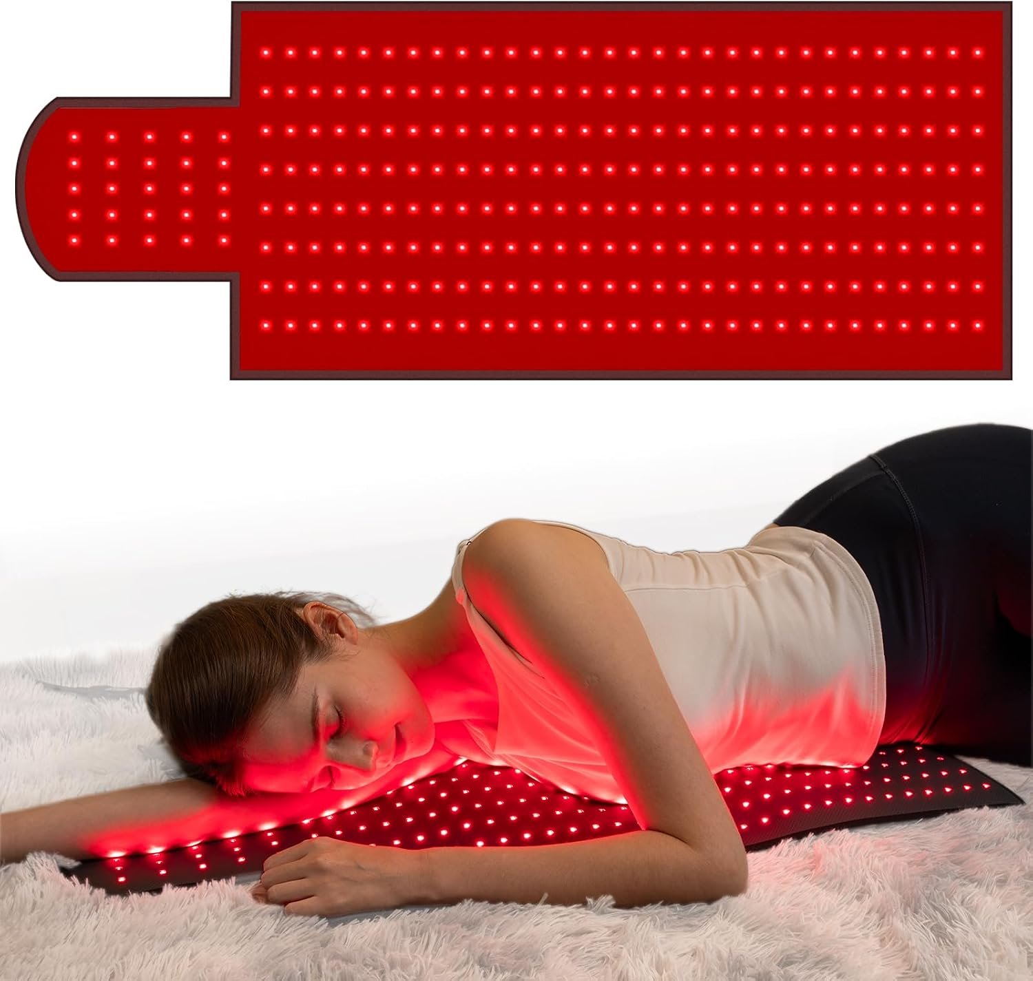 Extra Large Red Light Therapy Mat, 265 High-Density LEDs Full Body Red Light Therapy, 660nm & 850nm Dual Wavelengths, Foldable Red Light Therapy Blanket with Timer, 36.2″ x 13.3″