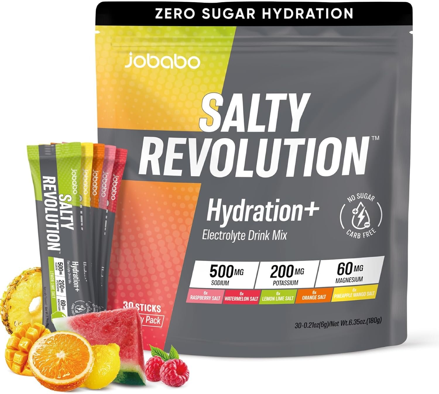 Salty Revolution Electrolytes Powder Packets | Keto, Energy & Sports Hydration Support | Sugar Free, Gluten-Free | Drink Mix Variety Pack (30 Servings)