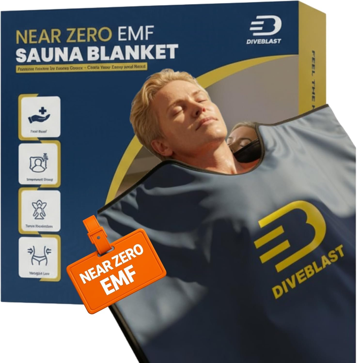 Near Zero EMF Far Infrared Sauna Blanket – Ink Blue