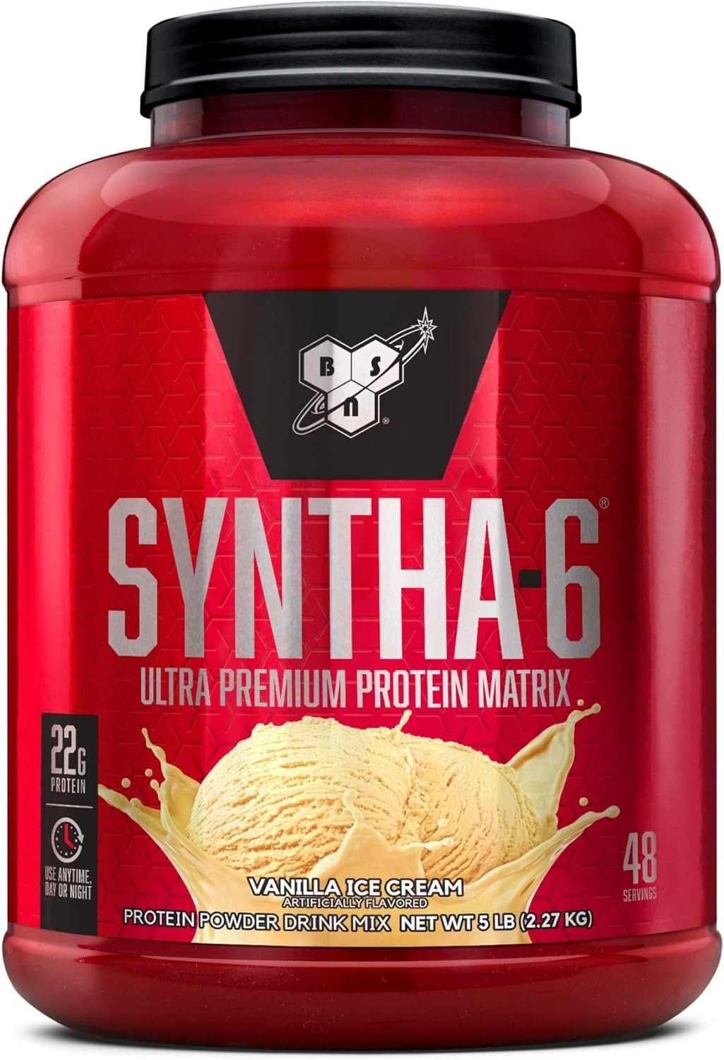 BSN SYNTHA-6 Premium Protein Powder, 6g Fiber, Whey Isolate, 48 Servings | Multi-Source Protein Blend with Whey Isolate, Micellar Casein and Milk Protein Isolate, Fiber and Healthy Fats