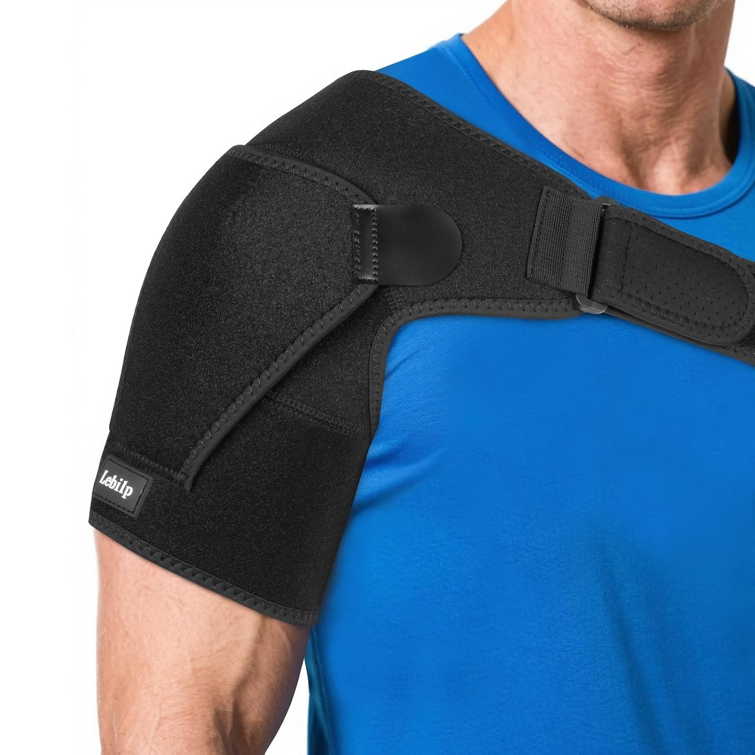 Shoulder Brace with Adjustable Compression Sleeve Rotator Cuff Support & Arm Sling, Hot/Cold Pack Compatible, Breathable Stabilizer for Pain Relief, Fits Left/Right Arm, Men & Women (Large)