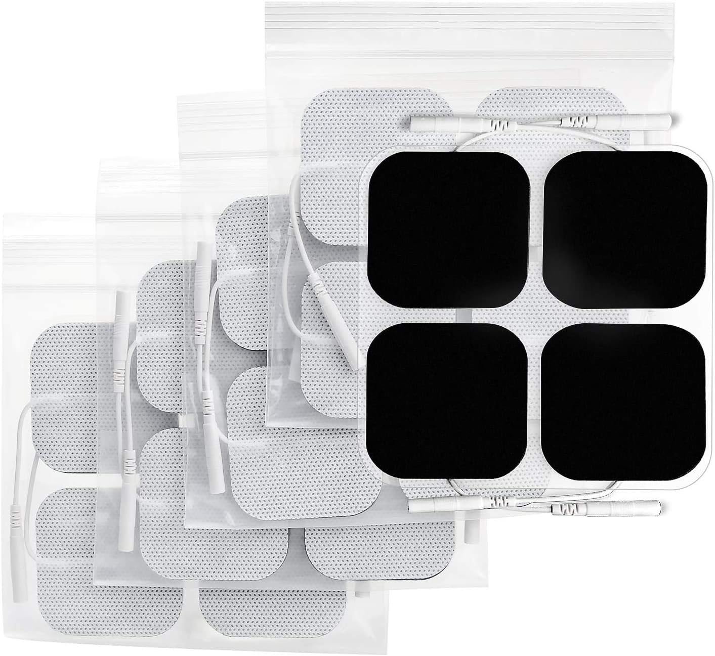 AUVON TENS Unit Pads Electrode Patches 20 Pcs, Upgraded Self-Stick, 2″x2″ | Skin-Friendly Electrode Pads, 45 Uses, Medical Grade Electrodes for Electrotherapy, FDA 510(k) Cleared, White