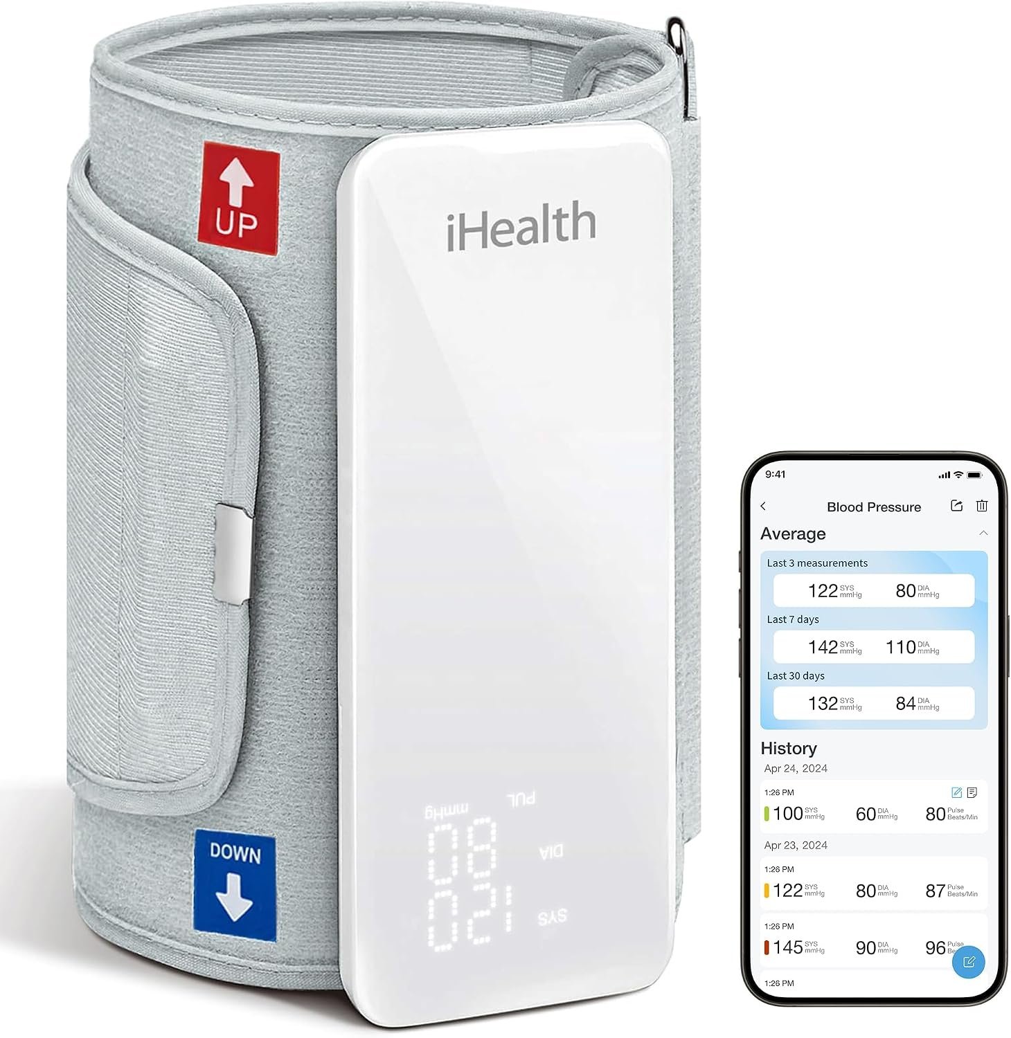iHealth Neo Wireless Blood Pressure Monitor, Upper Arm BP Machine with App | Clinically Validated, Fast & Gentle Measurement, Ultra Thin Design, Rechargeable Battery, Data Management & Sharing