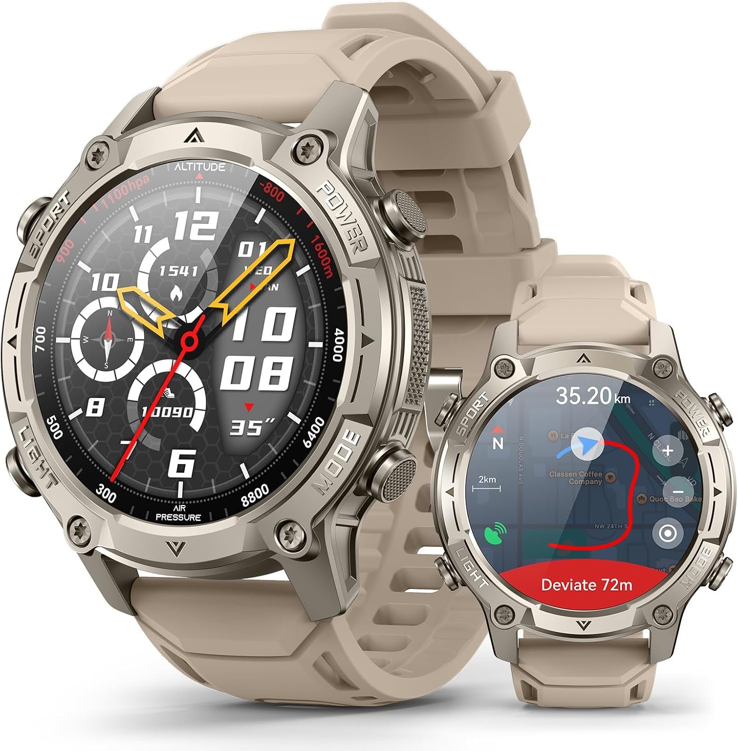 Smart Watch for Men, Outdoor GPS, Answer/Make Call, 5ATM Waterproof, 50mm | 1.43″ AMOLED, Offline Maps 4GB RAM, Compass, 21-Day Battery, Voice Assistant, Heart Rate/SpO2/Sleep, 178 Sports, Android iOS