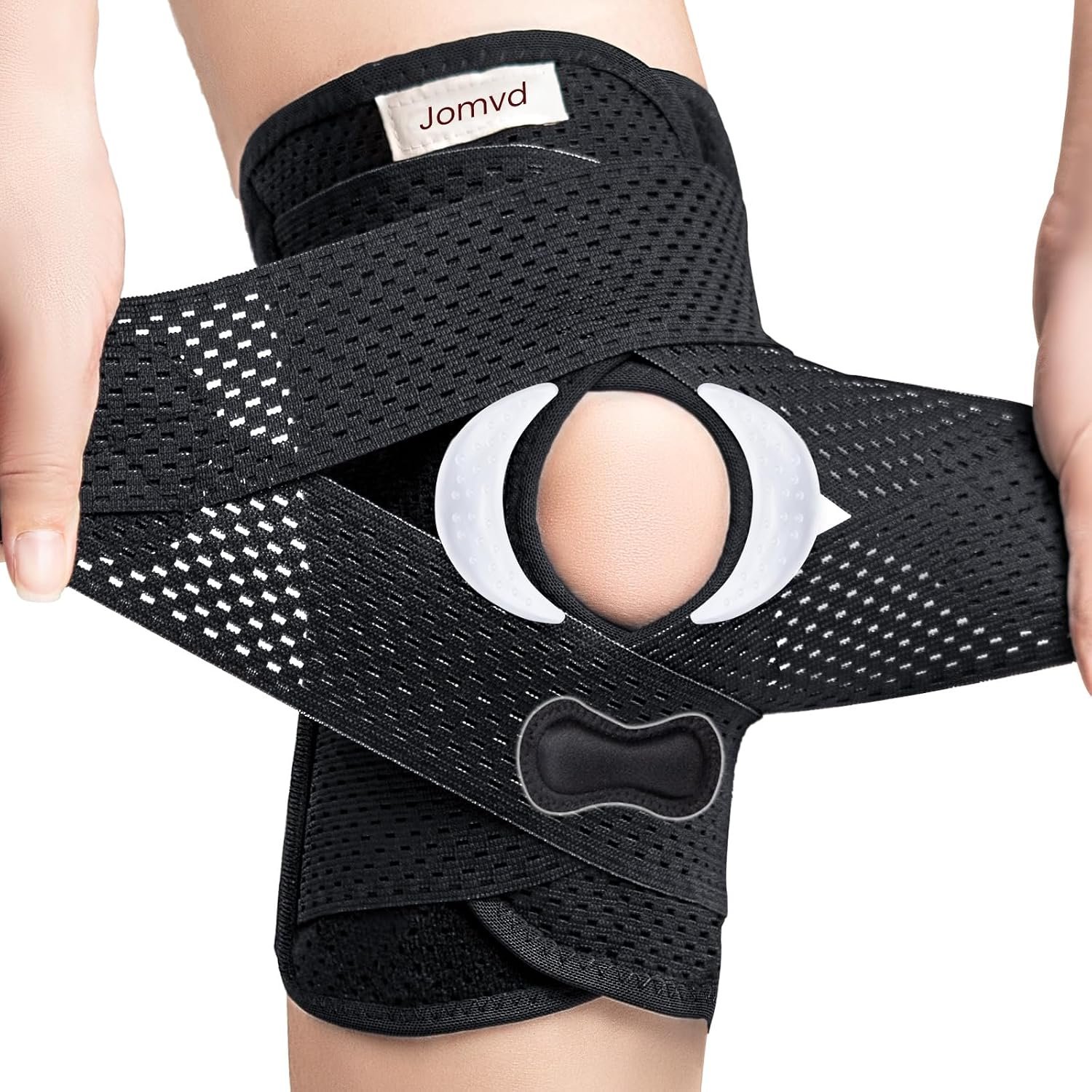 JOMVD Knee Brace for Meniscus Tear, Knee Pain, ACL, MCL, Adjustable Breathable Knee Support with Side Stabilizers for Knee Pain Arthritis Recovery Joint Support, Women and Men, Medium