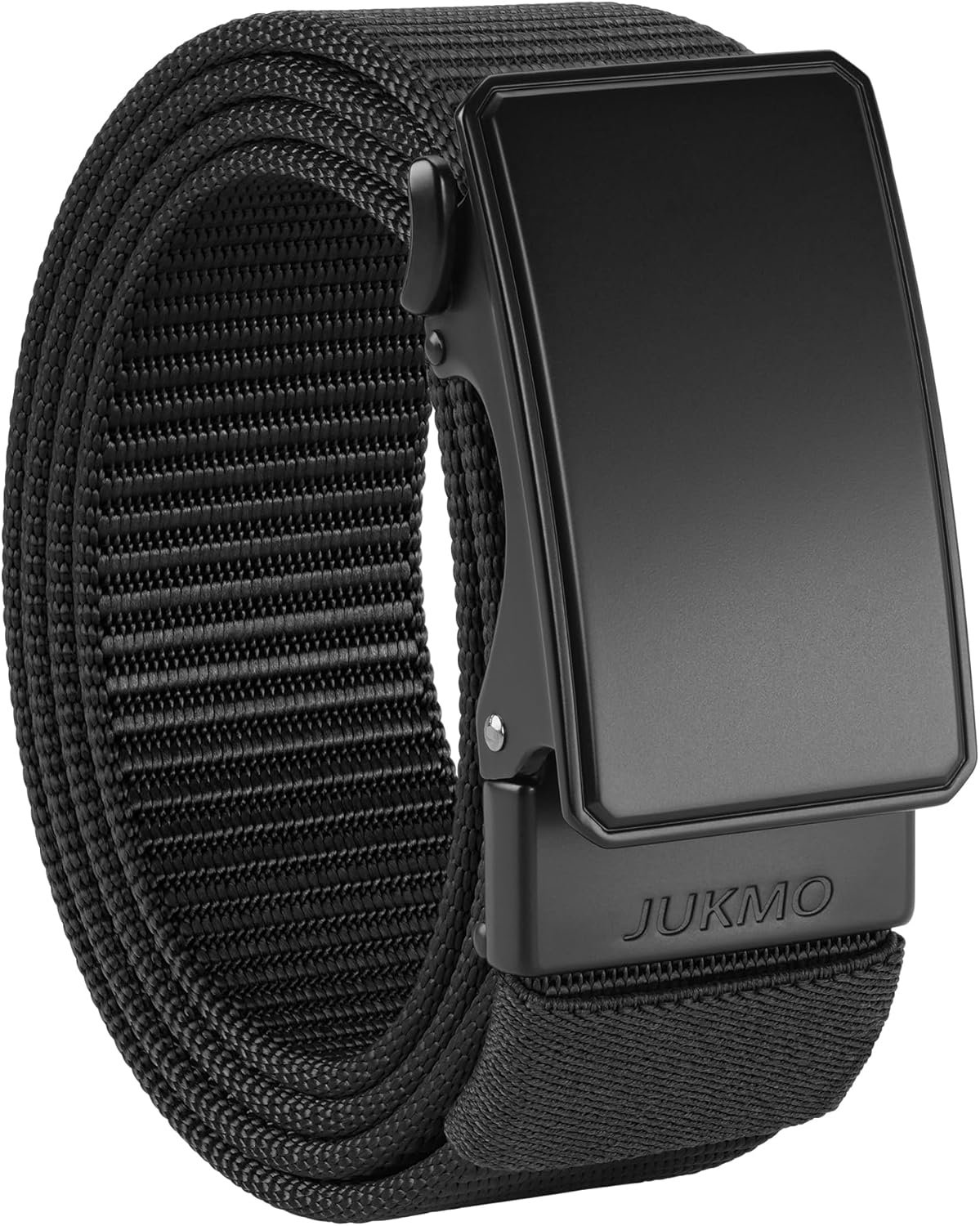 JUKMO Men’s 1.5″ Nylon Ratchet Casual Belt for Jeans | Web Click Belt with Slide Buckle, No Holes Adjustable Trim to Fit , Gift Box