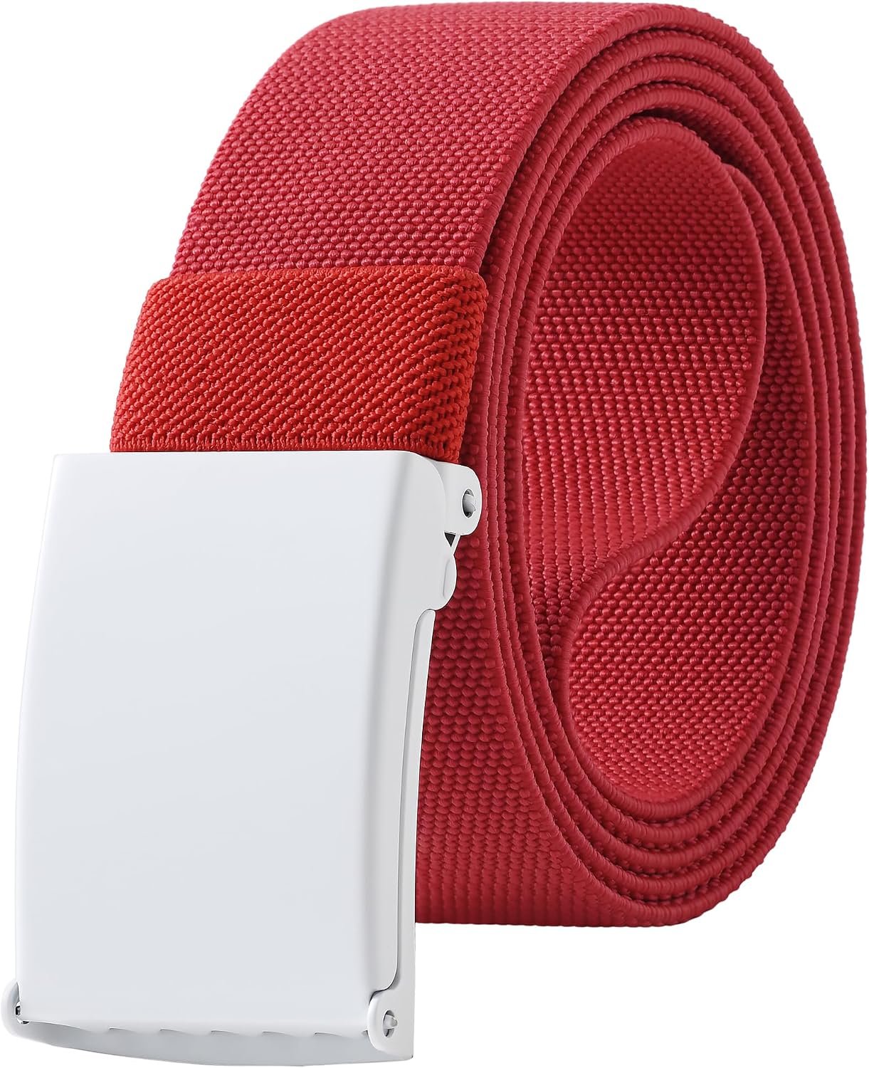 Mile High Life Stretch Canvas Belt for Men, Golf Casual Elastic Web Belt, Top Military Buckle, Adjustable Cut to Fit