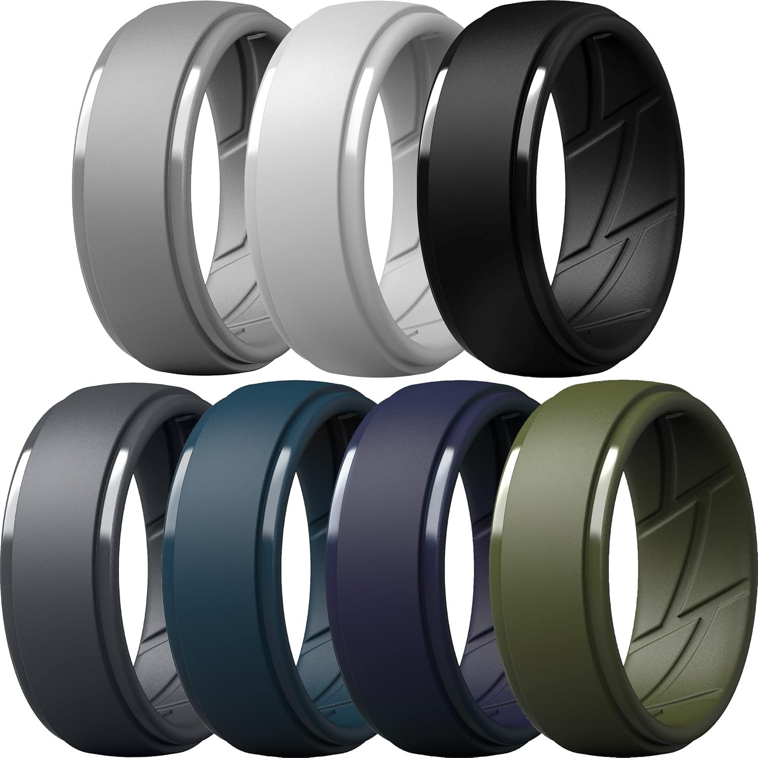 ThunderFit Men’s Silicone Rings 10mm Wide 2.5mm Thick Rubber Bands, Breathable, Variety Multipack 1-10