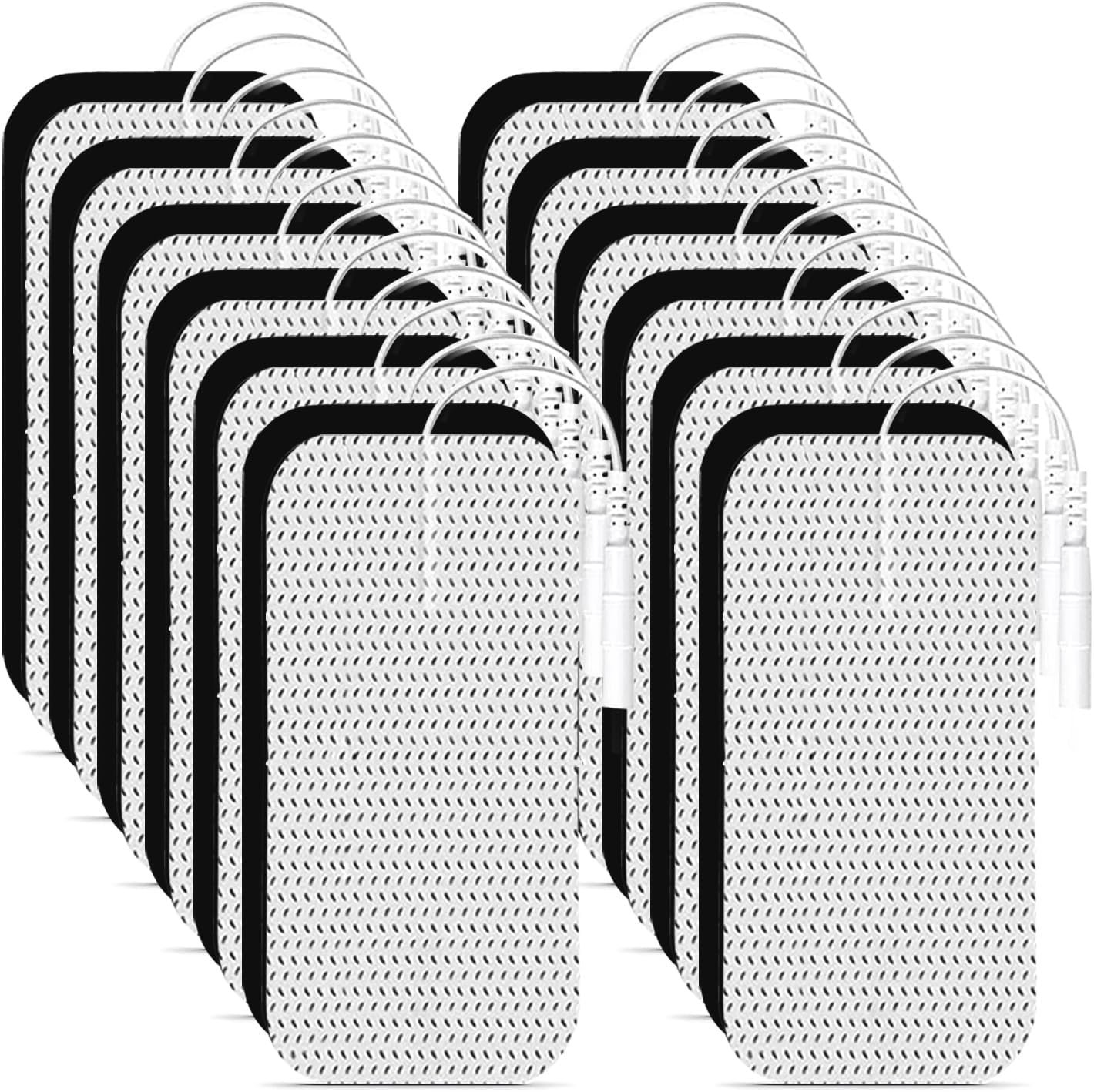 Tens Unit Electrode Pads 2×4″ 24Pcs 3rd Gen Reusable Tens Unit Pads Upgraded Self-Stick Large Rectangular TENS Pads Replacement SM Electrodes Compatible with TENS 7000, AUVON, Etekcity, TENKER