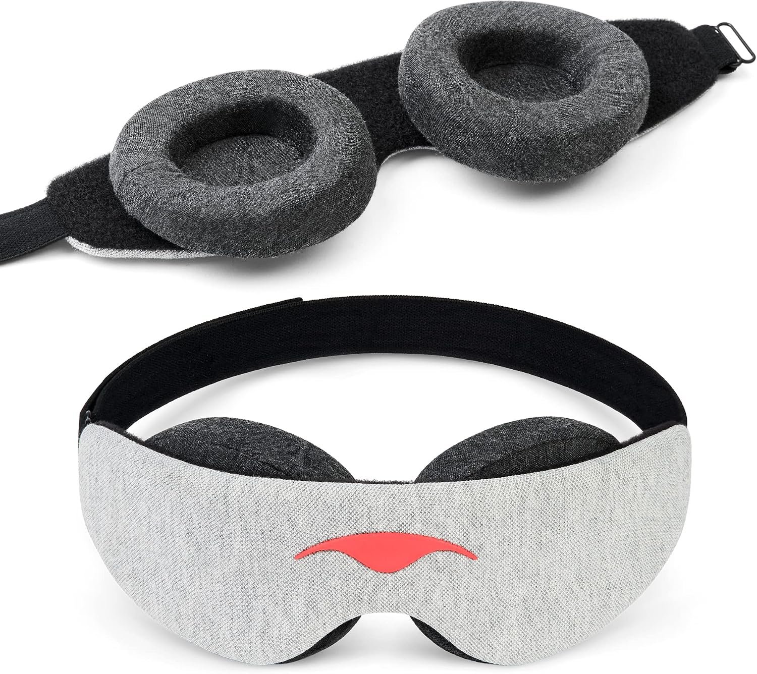Manta Slim Sleep Mask – Ultra-Light Blackout Eye Mask with Adjustable Eye Cups, Above-the-Ear Elastic Strap, Minimalist Low-Profile Design for Better Rest