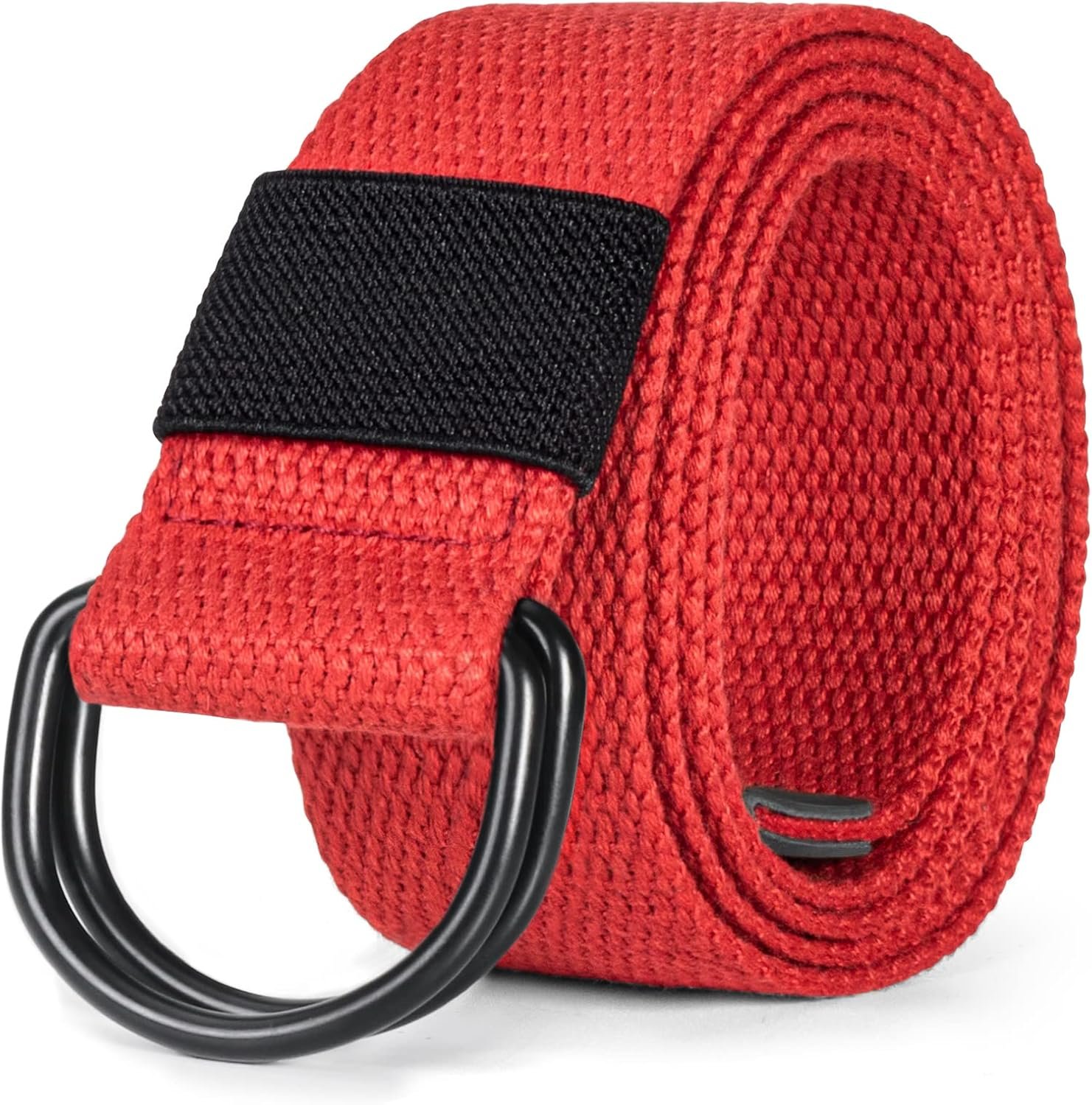 maikun Mens Womens Canvas Belt, D-ring Buckle Cloth Fabric Belt for Men | 1 1/2 Inch Wide Casual Belt for Jeans Pants Football