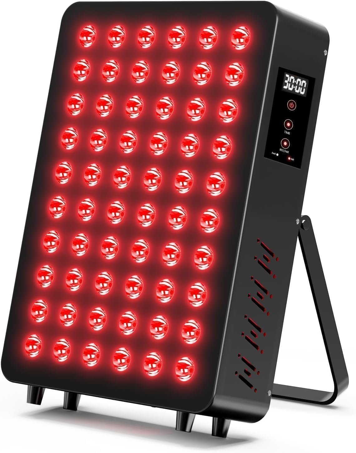 Red Light Therapy Panel, 660nm Red & 850nm Near Infrared Light Therapy Device with TENS & EMS Functions, 60 Dual Chip LEDs, 6 Programs, Timer, Stand, High Power LED Light Therapy Lamp for Face Body