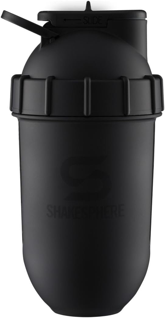 SHAKESPHERE 24oz Stainless Steel Protein Shaker, Insulated, Matte Black