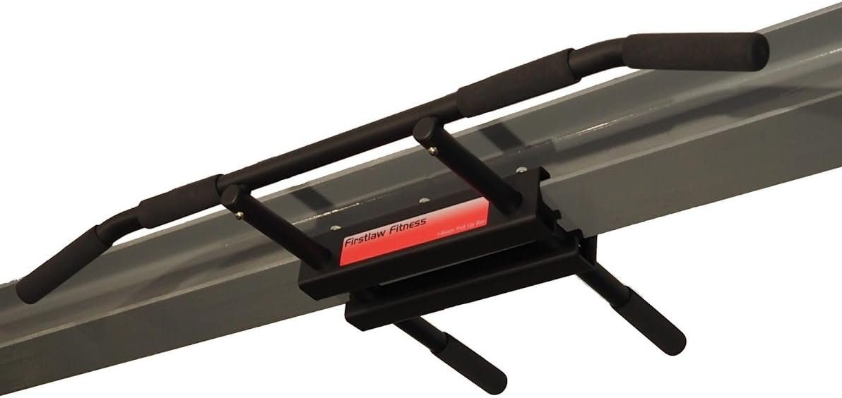600 LBS Limit – I-Beam Pull Up Bar – Bent Bar – RED – Rubber Grips