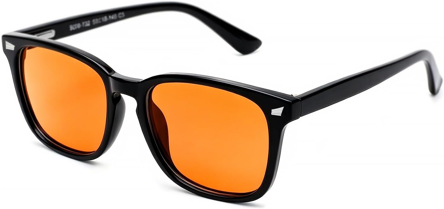 TIJN Blue Light Blocking Glasses Dual AR Coatings Amber Orange Lens for Computer Gaming