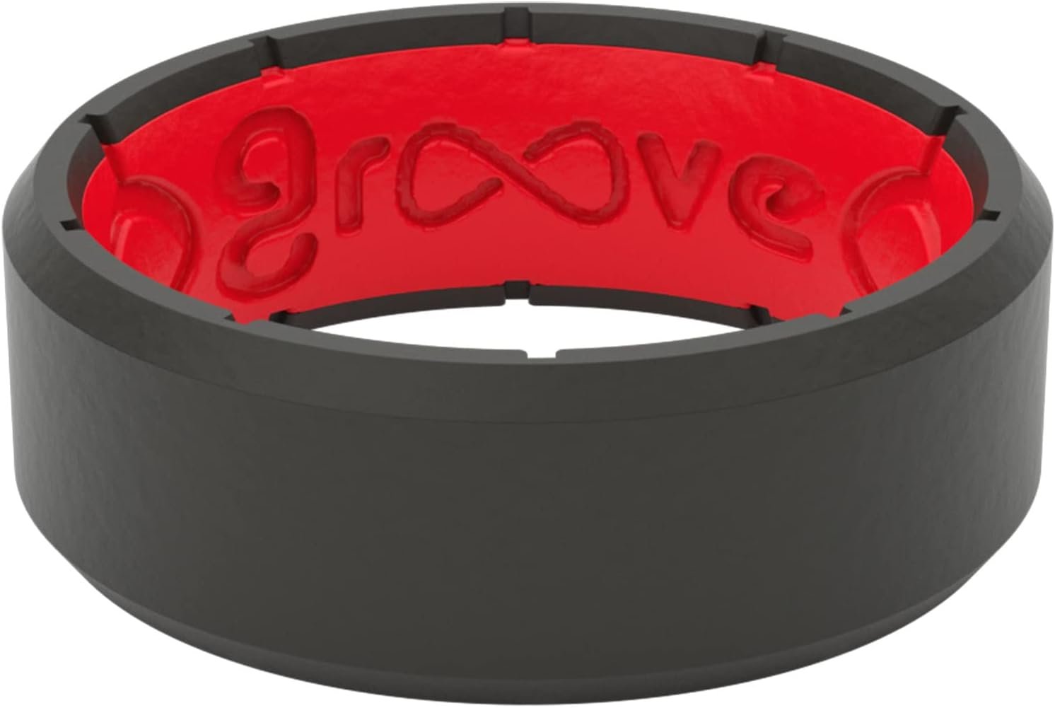 Groove Life Edge Silicone Ring for Men, Breathable Rubber Wedding Band | Breathable Men’s Silicone Wedding Ring, Hypoallergenic Medical-Grade Silicone, Comfortable for Work, Travel, Gym, & Everyday