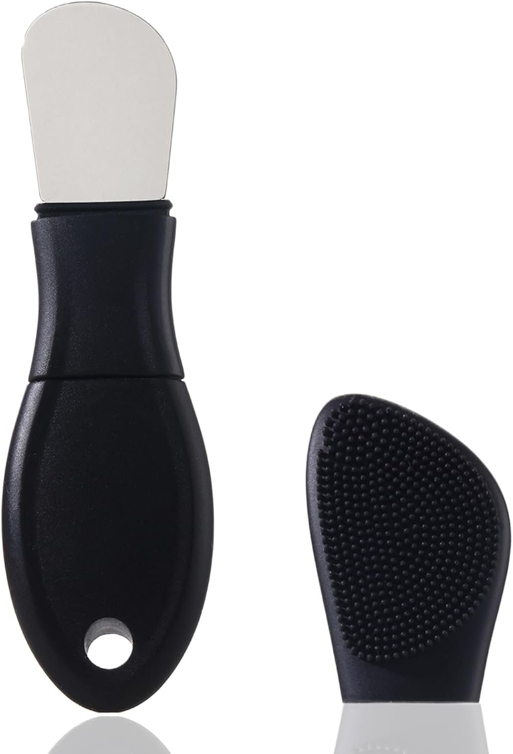 Multifunctional Face Washing Brushes,2 in 1 Pore Cleaning Brush & Blackhead Scraper,Pimple Extractor for Women Men,Face Scraper Skin Spatula,Pore Scrubber for Deep Cleansing.(Black)