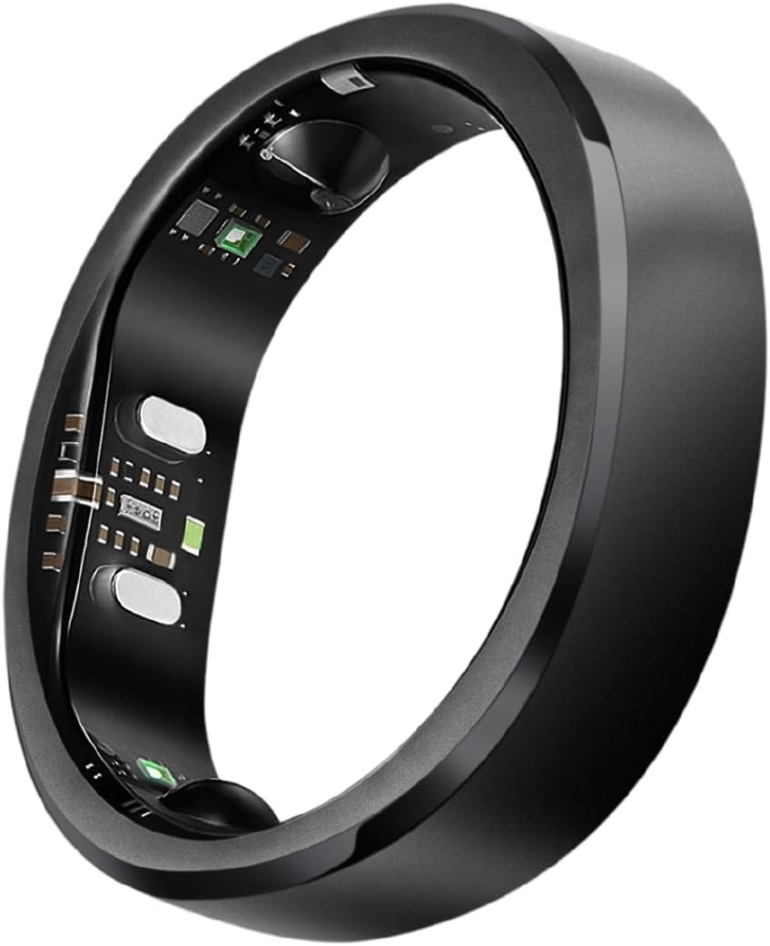 RingConn Gen 3 Smart Ring – Vascular Trends(Size 14, Matte Black) | No App Subscription, Vibration Alerts, Sleep, Fitness & Heart Rate, 14-Day Battery Life, Size Before You Buy