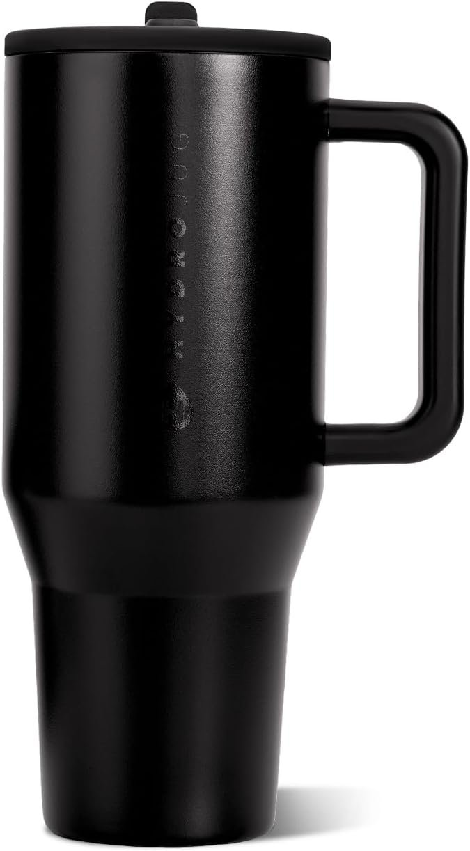 HydroJug Traveler 32oz, Insulated Tumbler with Handle & Straw, Black