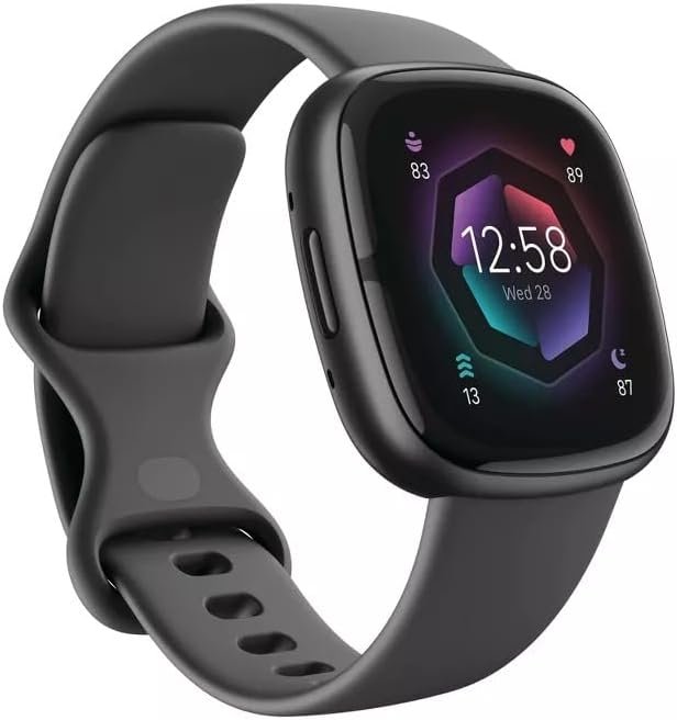 Fitbit Sense 2 Health and Fitness Smartwatch – Shadow Grey/Graphite | with Stress and Sleep Tools – 3-Month Google Health Premium Membership Included – ECG App, SpO2, 24/7 Heart Rate, and GPS