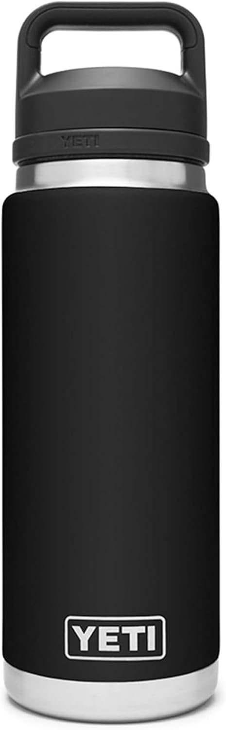 YETI Rambler 26 oz Bottle, Vacuum Insulated, Stainless Steel with Chug Cap, Black